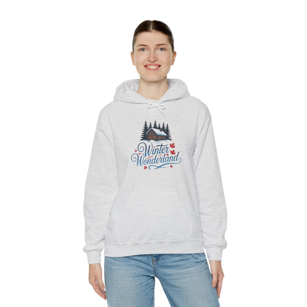 Winter Wonderland Hoodie — Cozy Cabin Snow Scene Hooded Sweatshirt