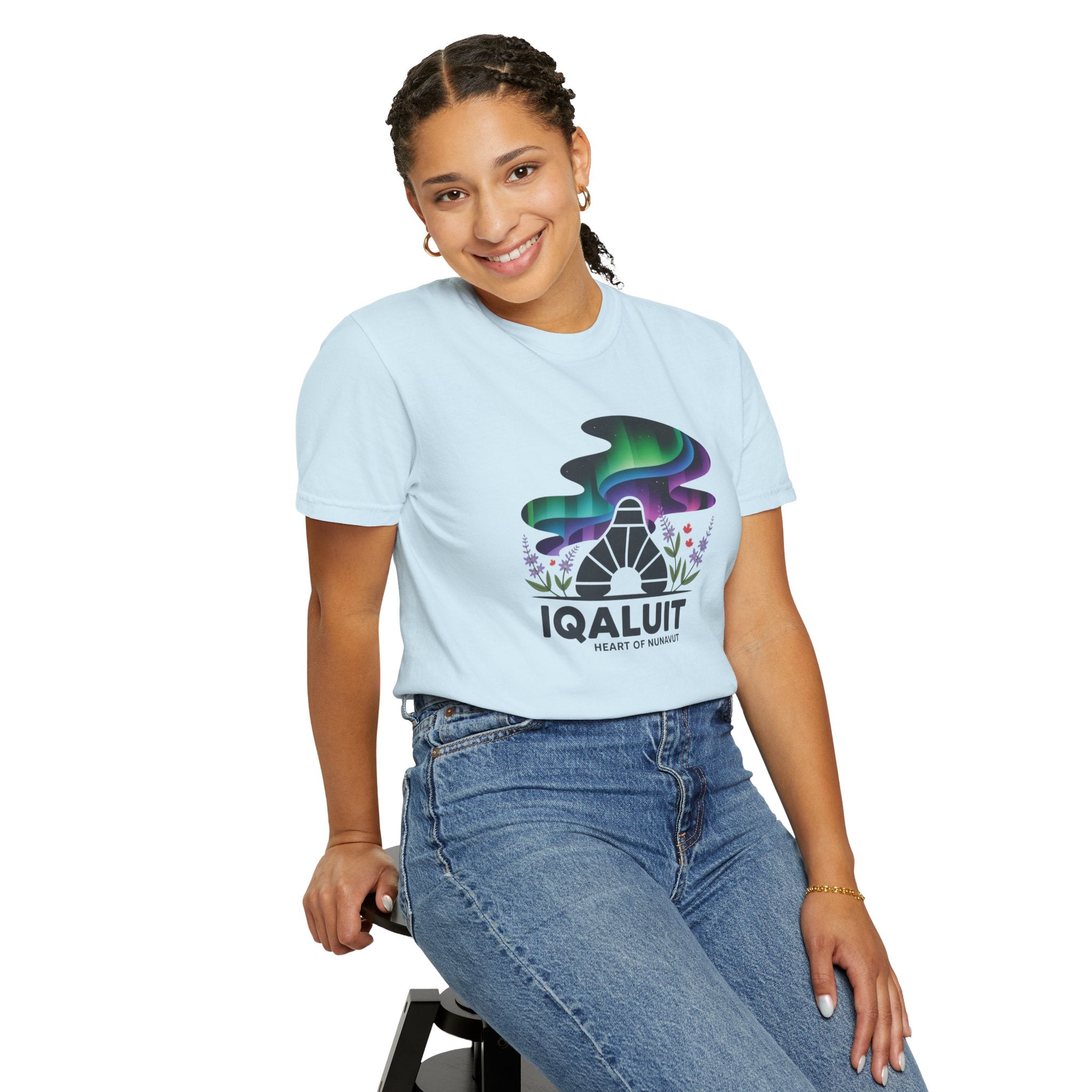 Iqaluit Northern Lights T-Shirt – Heart of Nunavut Souvenir Tee