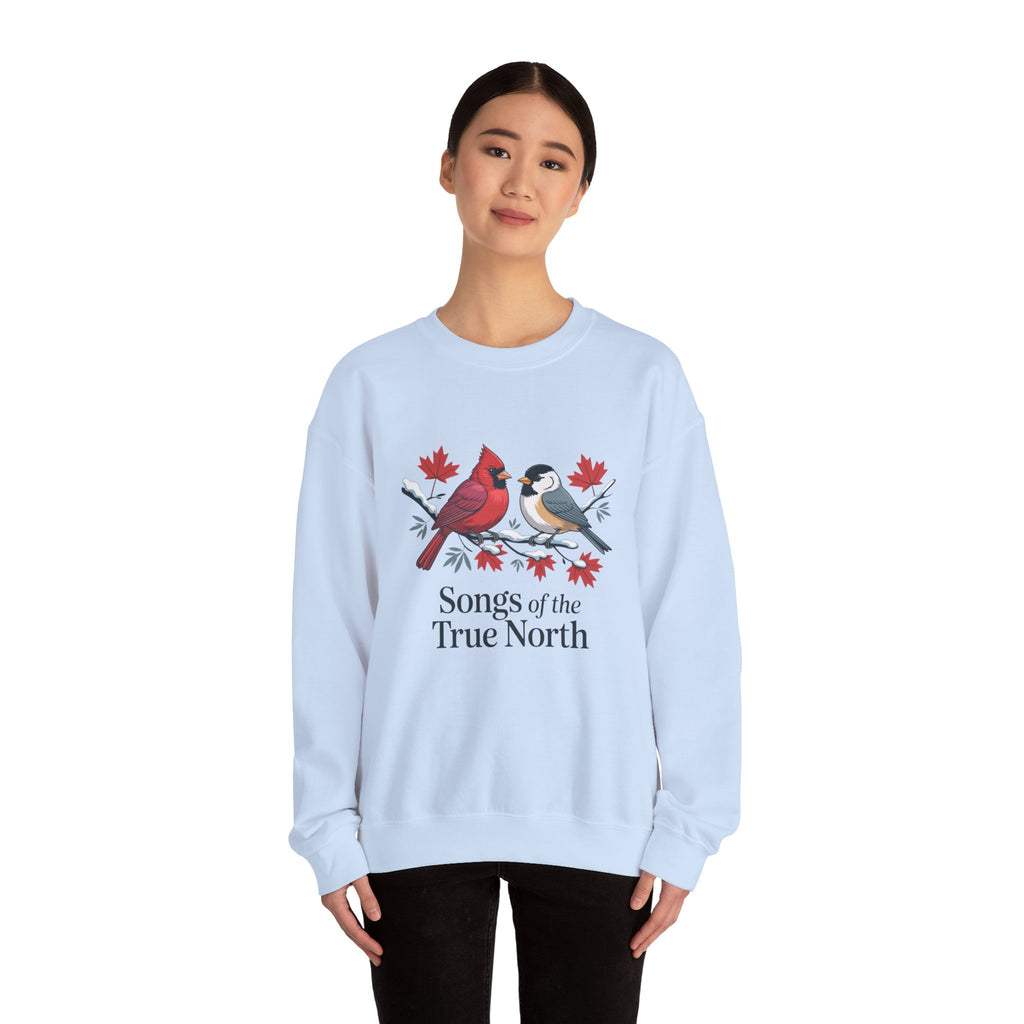 "Songs of the True North" Cardinal & Chickadee Canadian Crewneck Sweatshirt