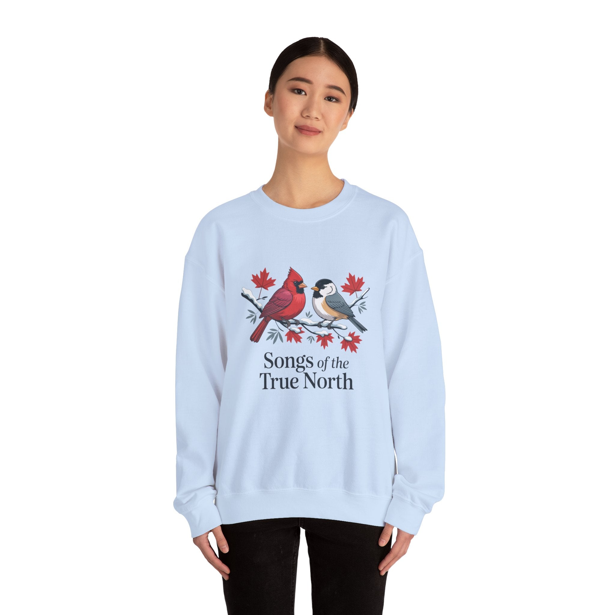 "Songs of the True North" Cardinal & Chickadee Canadian Crewneck Sweatshirt