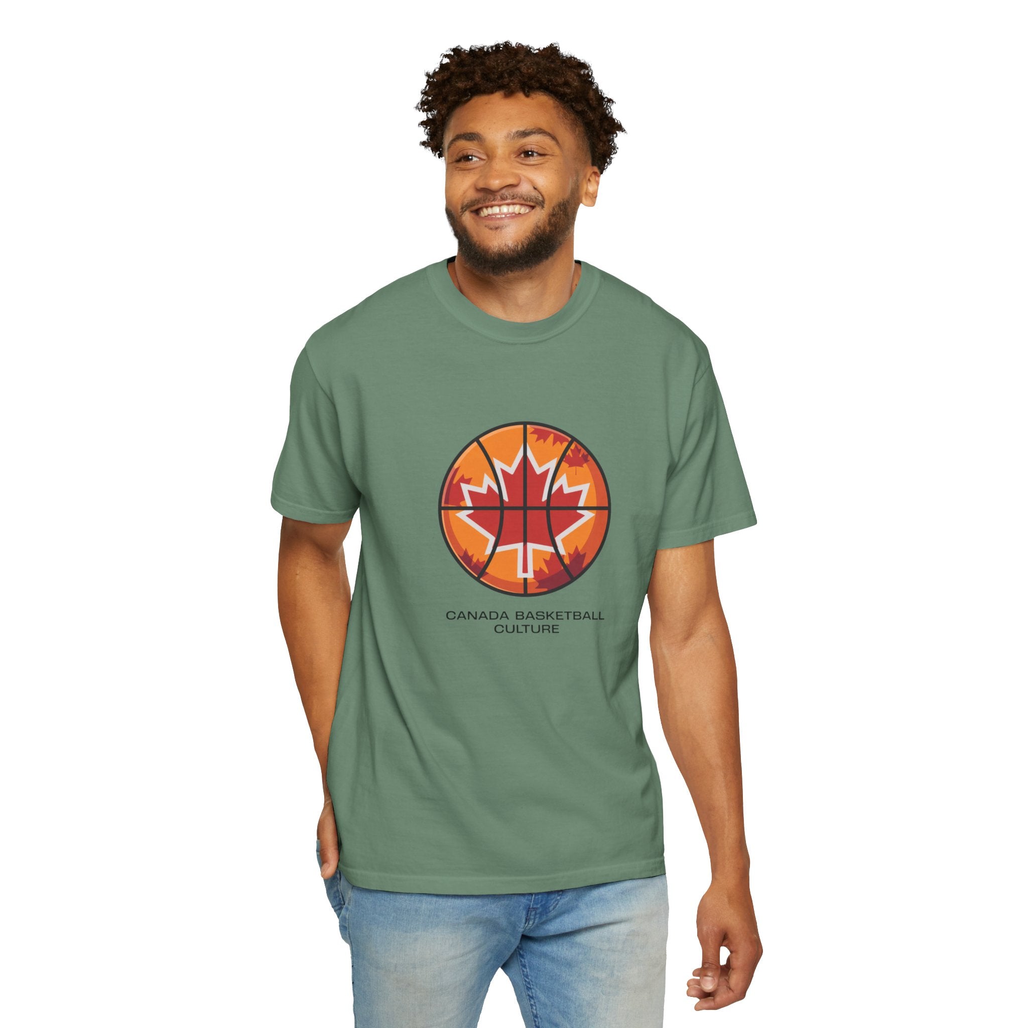 Canada Basketball Culture T-Shirt — Maple Leaf Basketball Graphic Tee