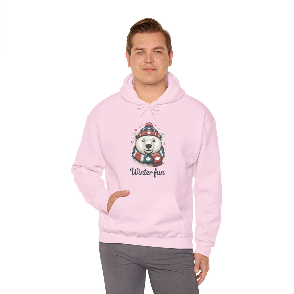 Winter Fun Polar Bear Hoodie - Cute Holiday Snowy Animal Sweatshirt