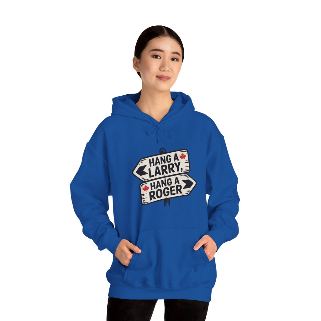 'Hang a Larry / Hang a Roger' Road Sign Graphic Hoodie