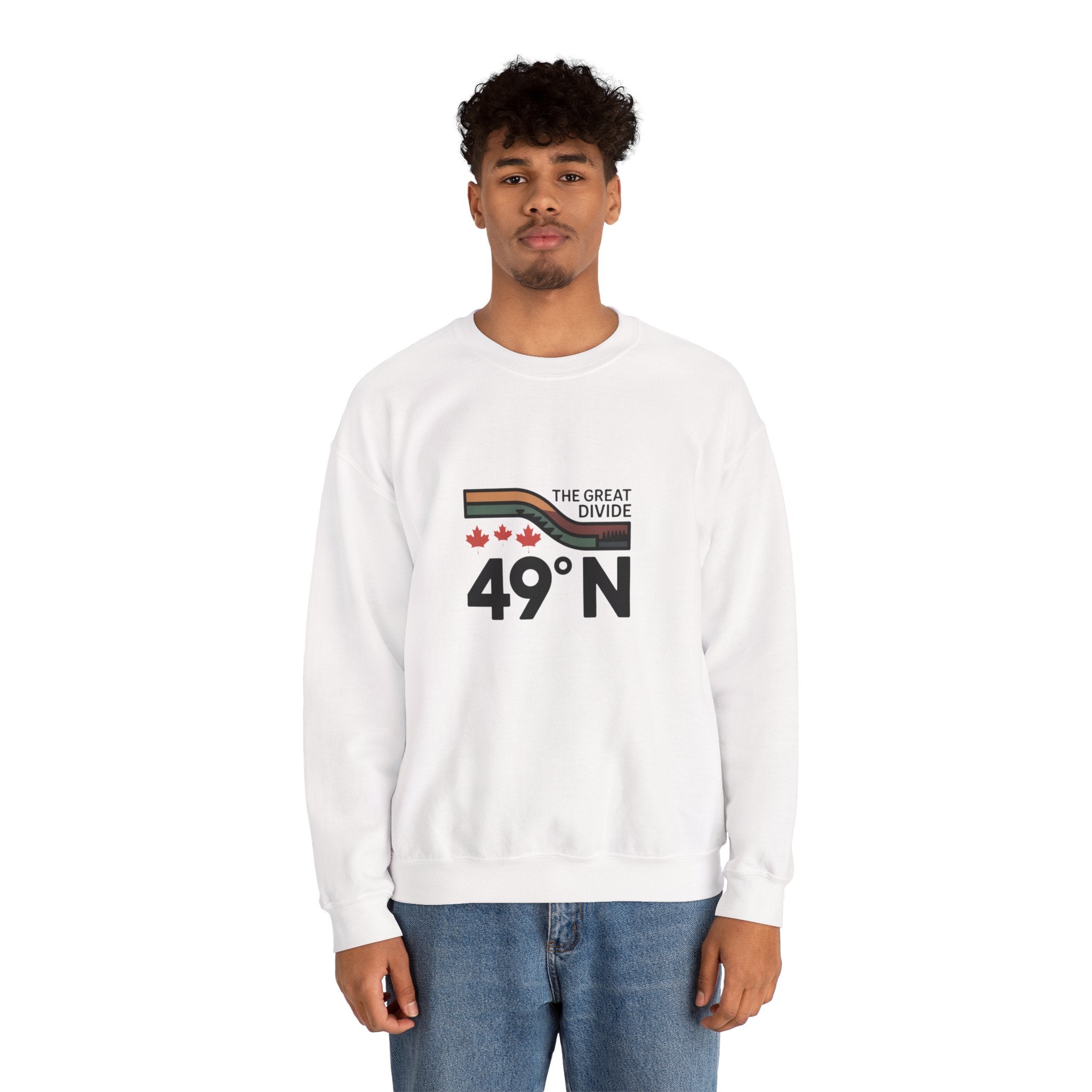 49N The Great Divide Sweatshirt — Canadian Border Graphic Crewneck