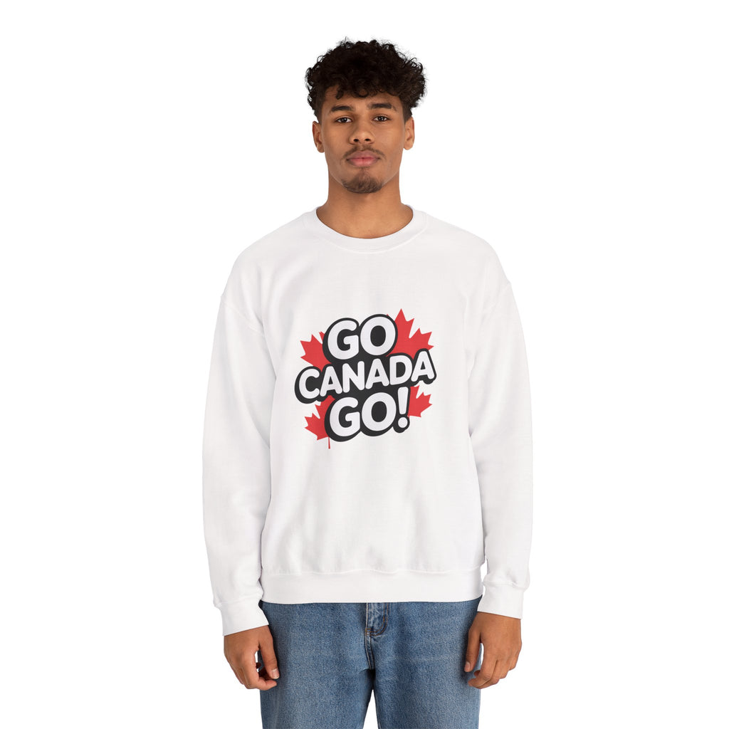 Go Canada Go! Crewneck Sweatshirt — Canadian Pride Maple Leaf Pullover