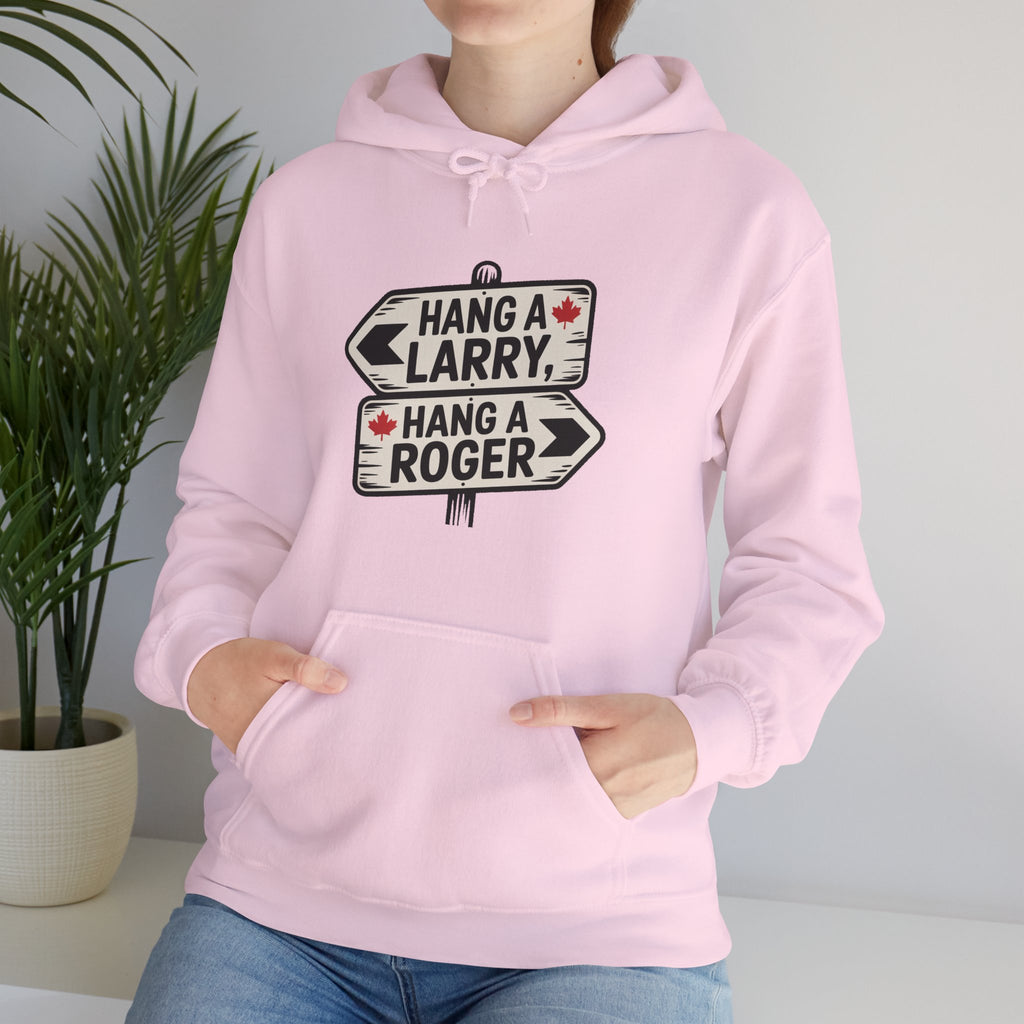 'Hang a Larry / Hang a Roger' Road Sign Graphic Hoodie