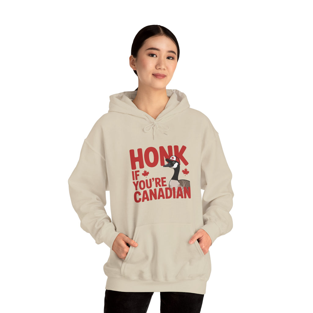 Hoodie - "Honk If You're Canadian" Maple Goose Canada Pride Sweatshirt
