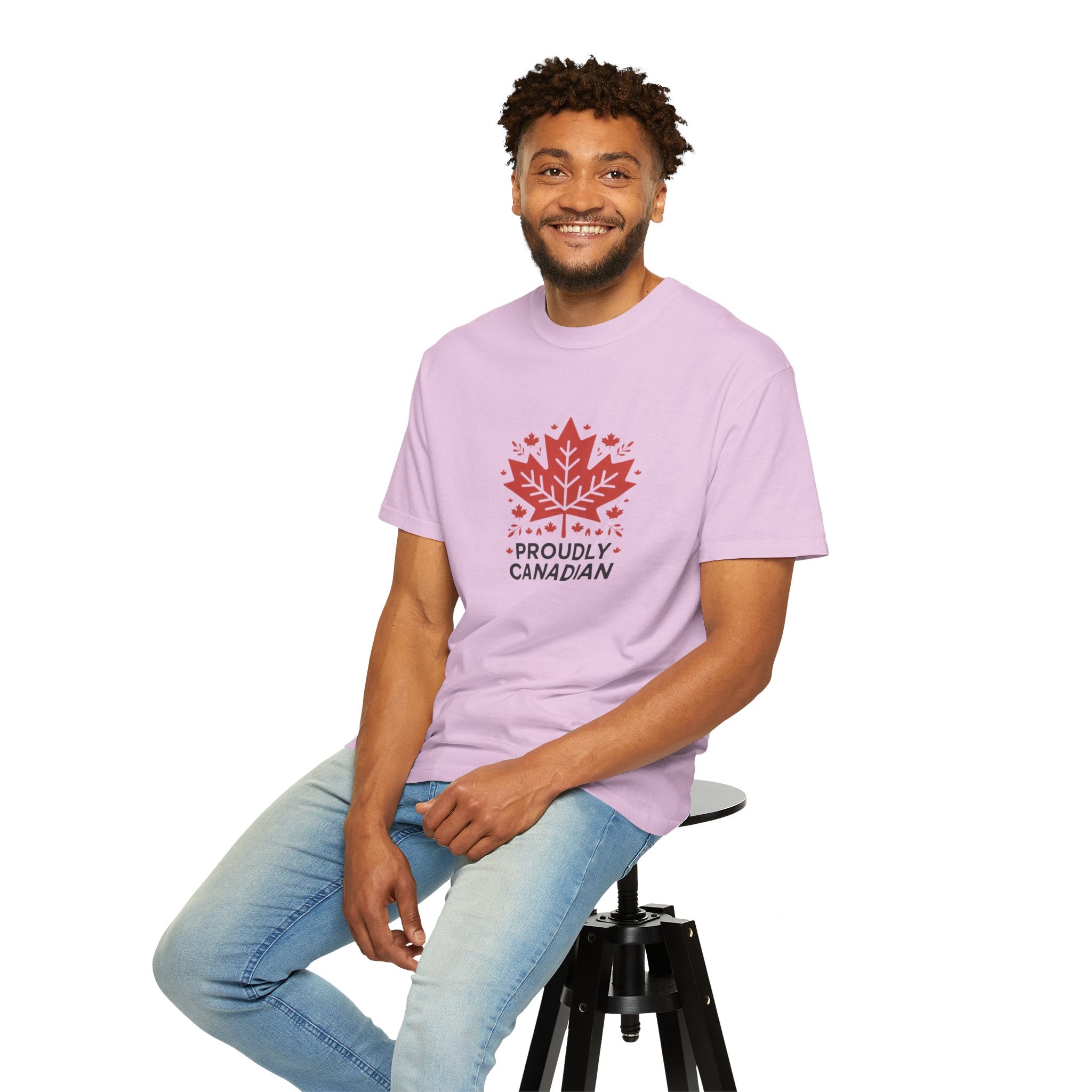 Proudly Canadian T-Shirt — Red Maple Leaf Patriotic Tee