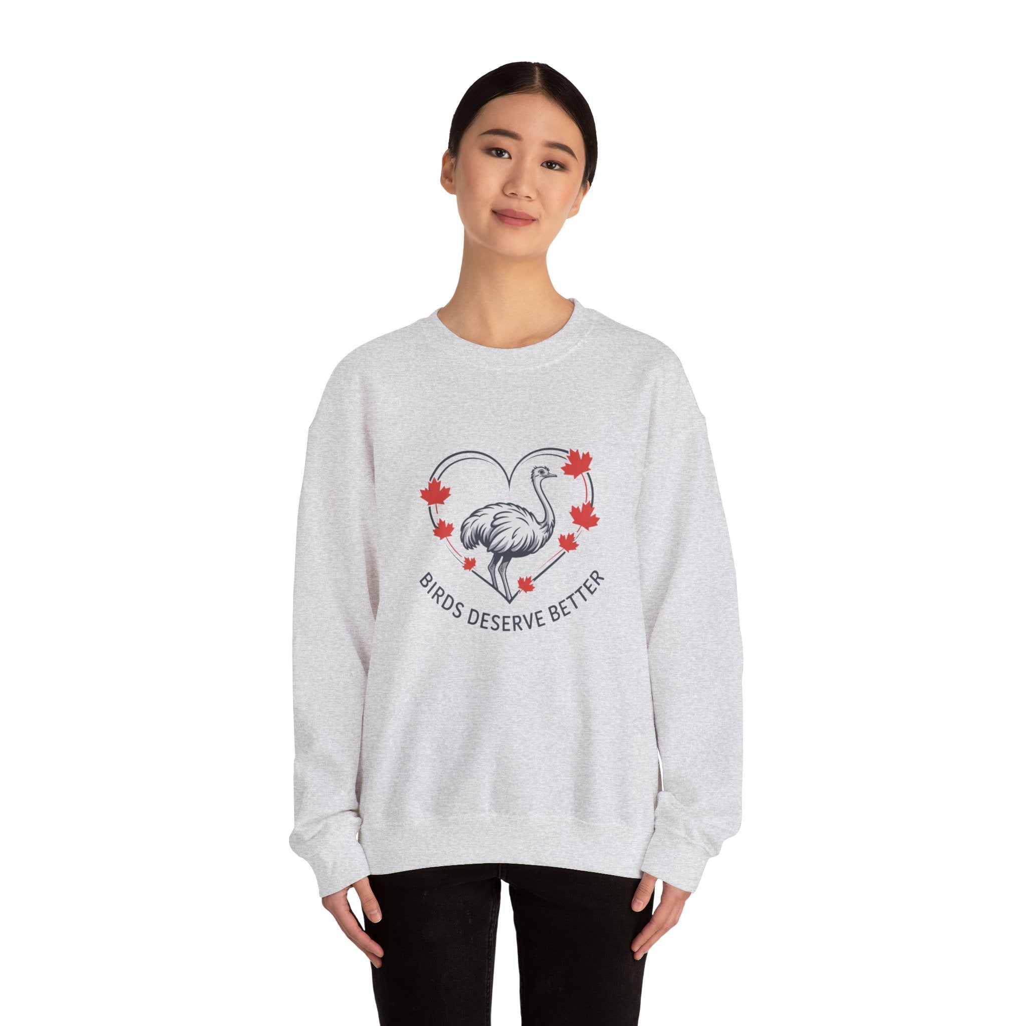 'Birds Deserve Better' Flamingo Heart Crewneck Sweatshirt