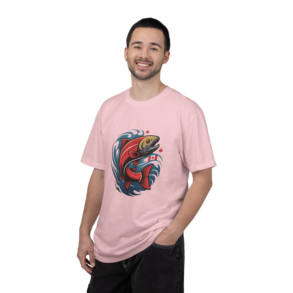 Salmon Wave T‑Shirt — Retro Fishing Graphic Tee