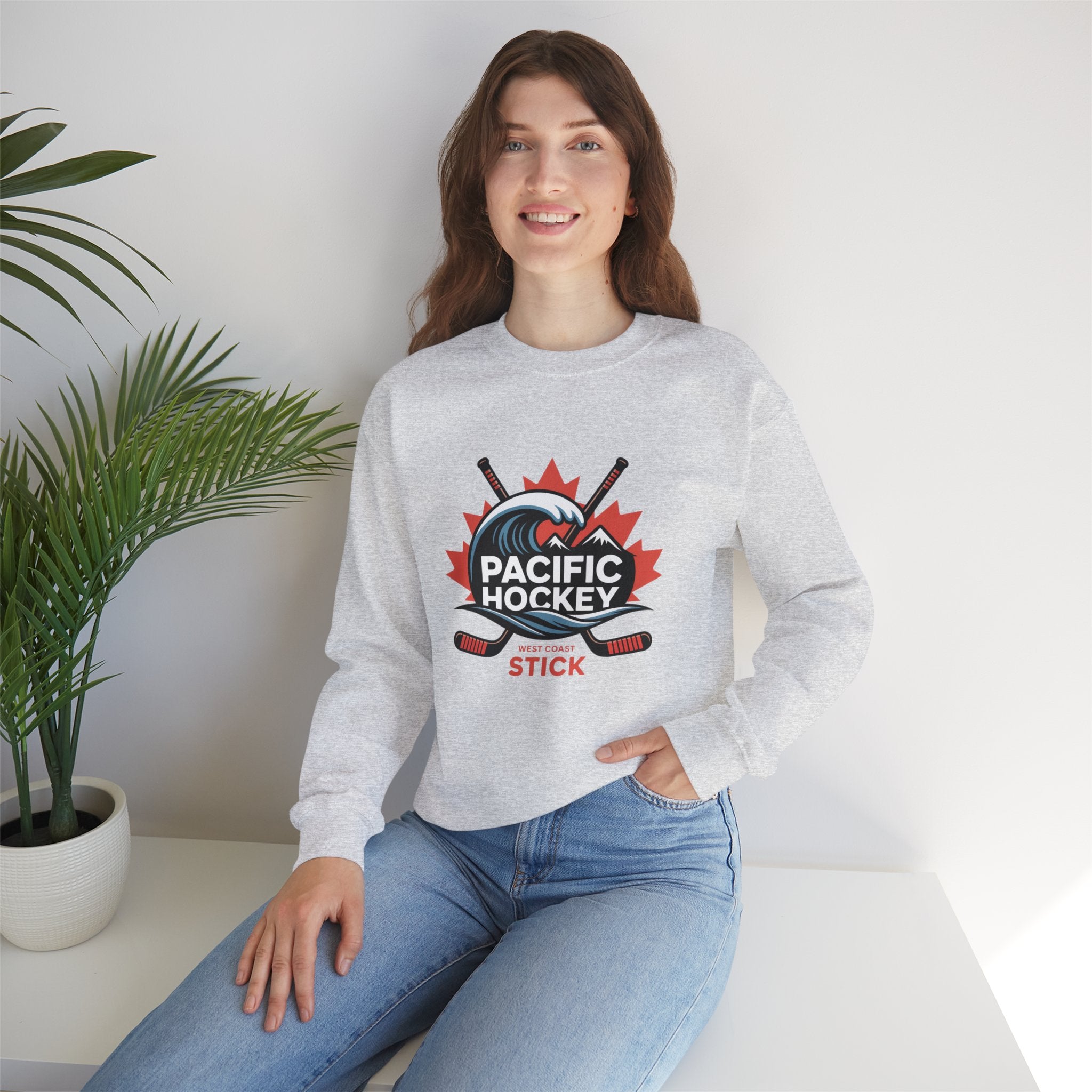 Pacific Hockey Crewneck Sweatshirt – Vintage Hockey Logo Pullover
