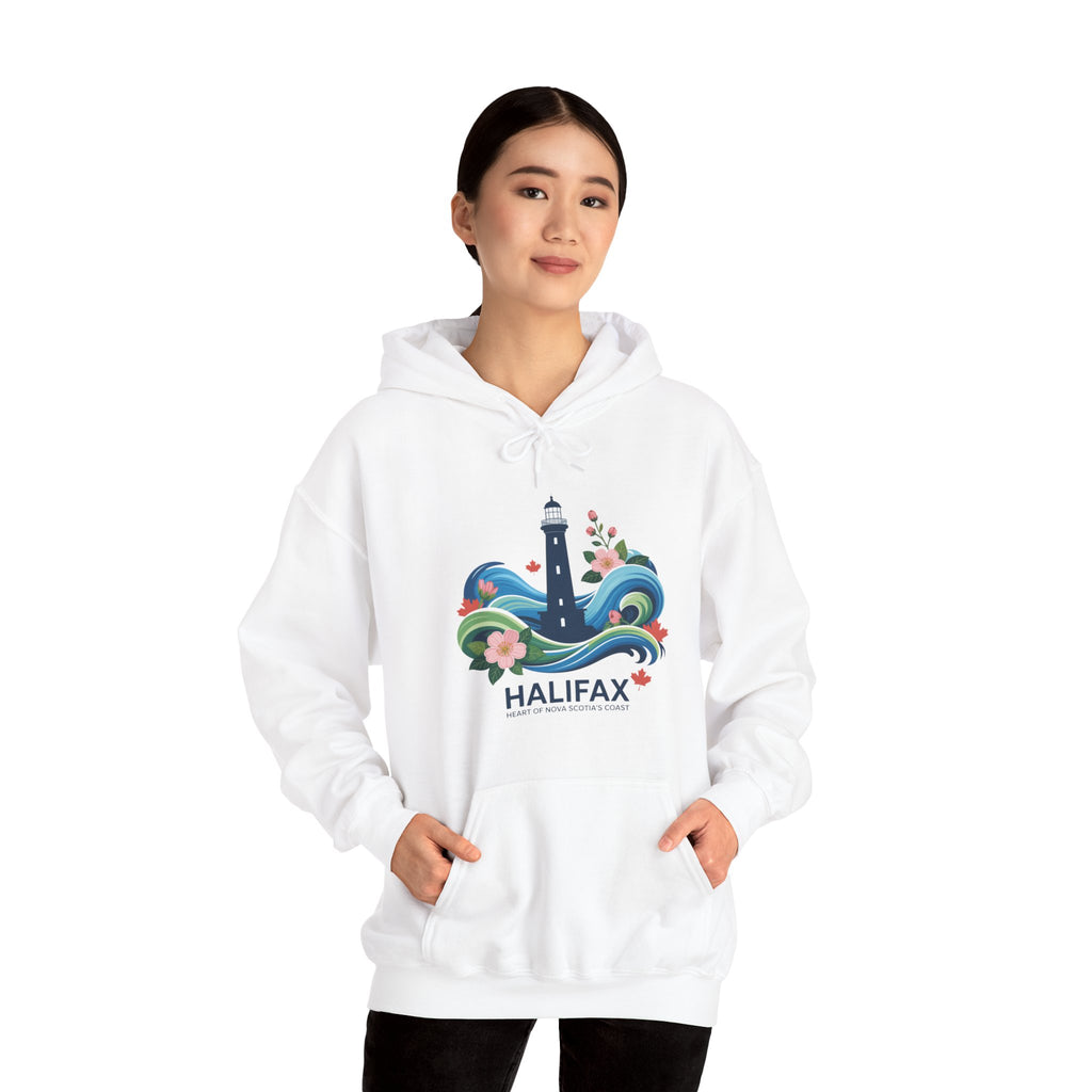 Halifax Lighthouse Hoodie — Coastal Floral Nova Scotia Sweatshirt