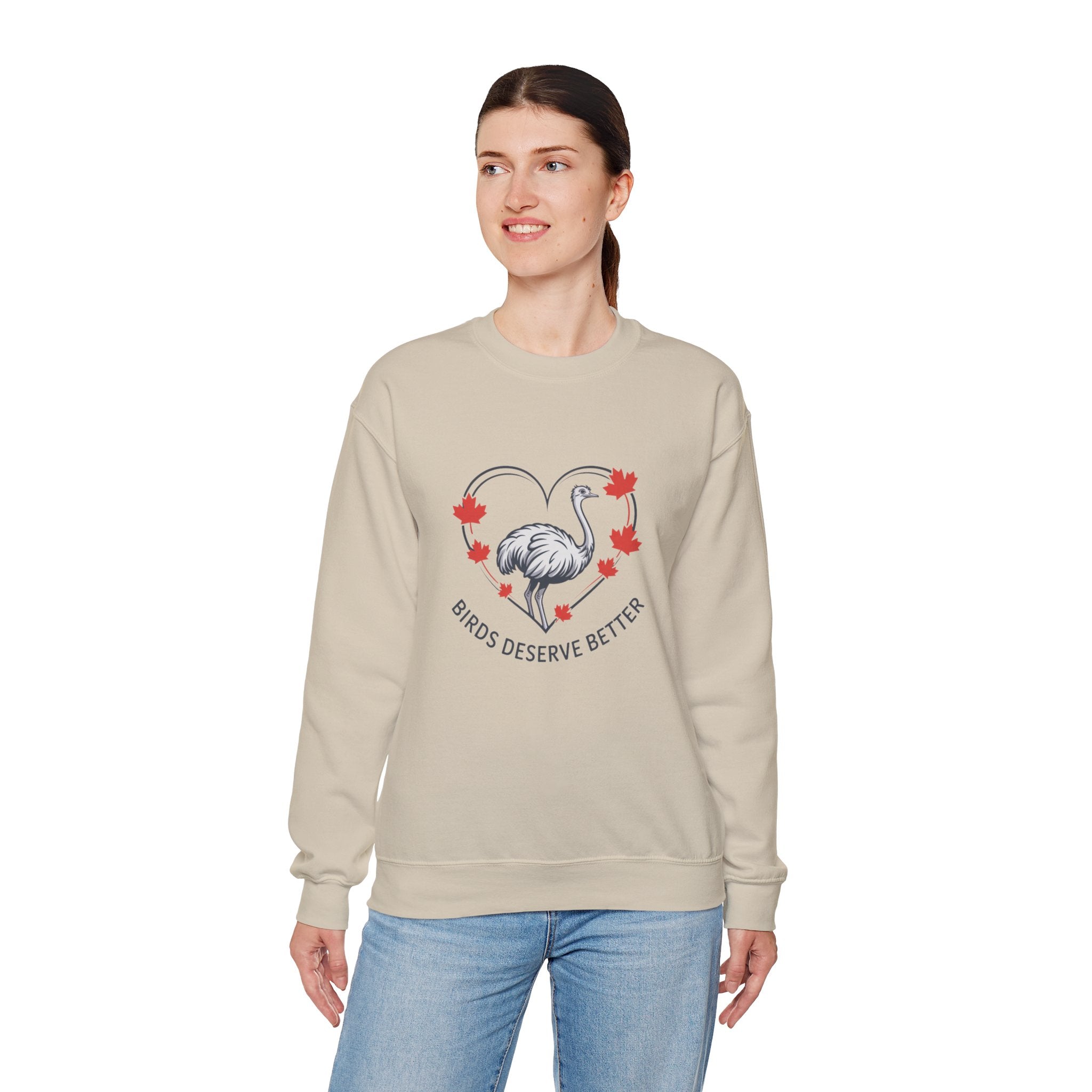 'Birds Deserve Better' Flamingo Heart Crewneck Sweatshirt