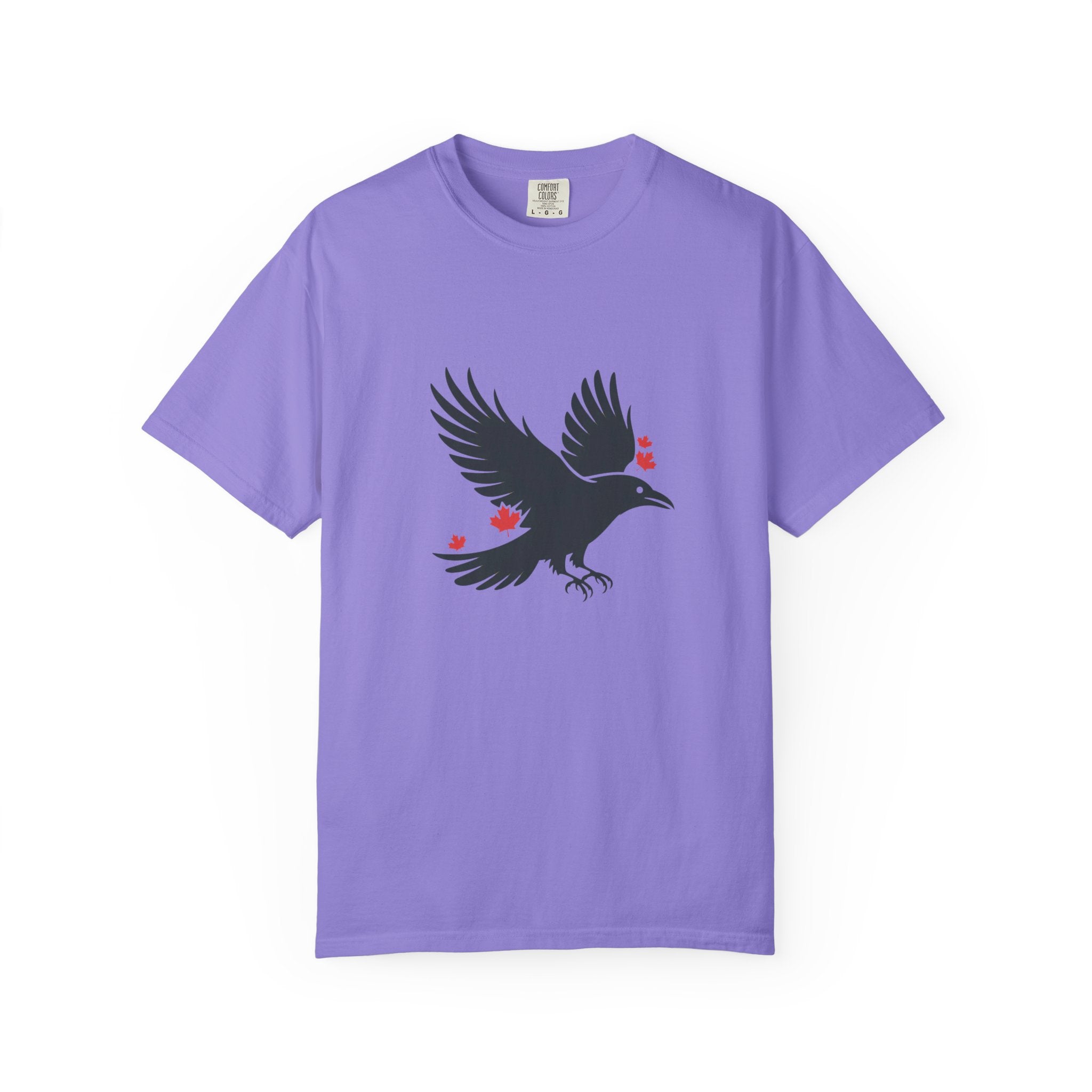 Raven with Red Maple Leaves T-Shirt