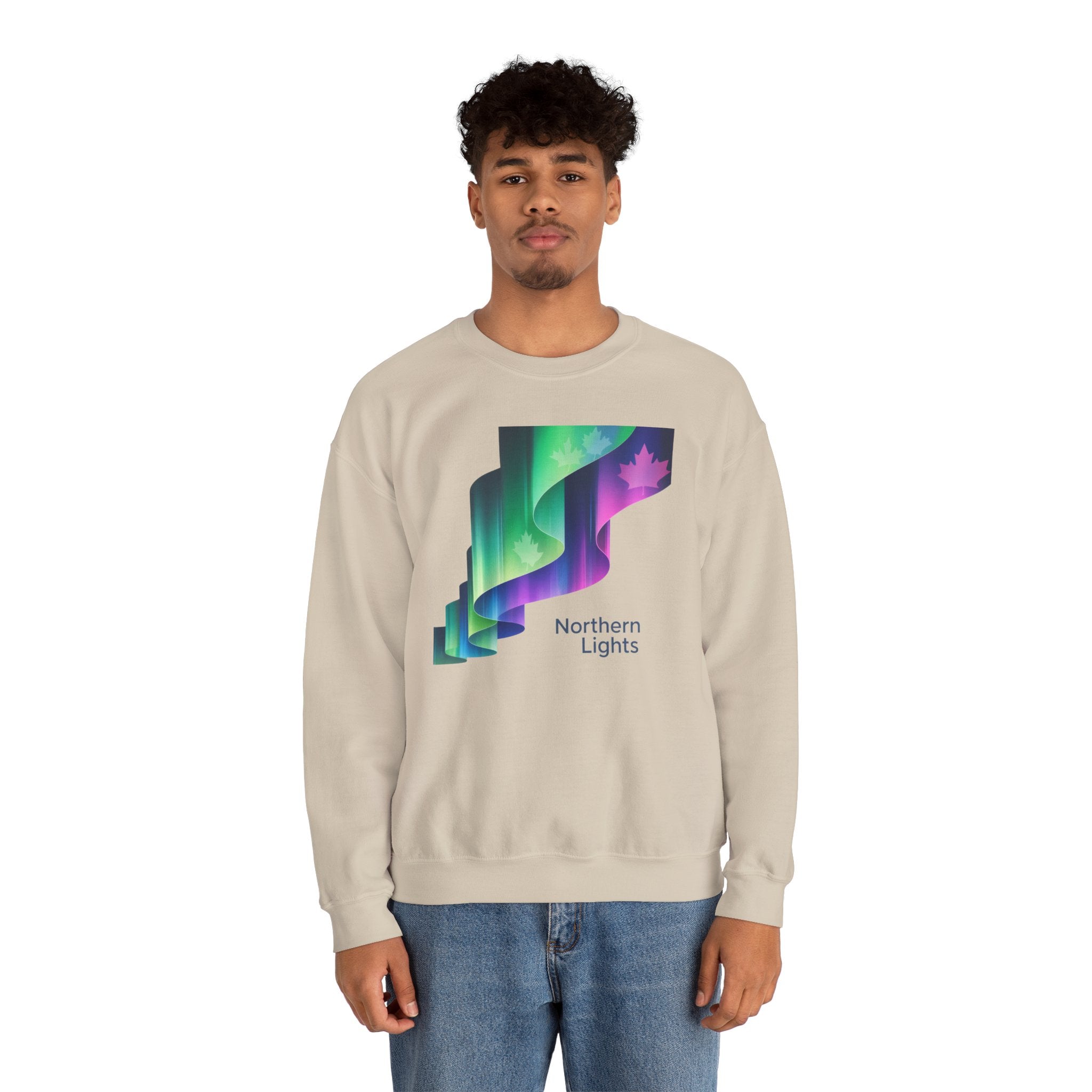 Northern Lights Crewneck Sweatshirt — Aurora Graphic Pullover