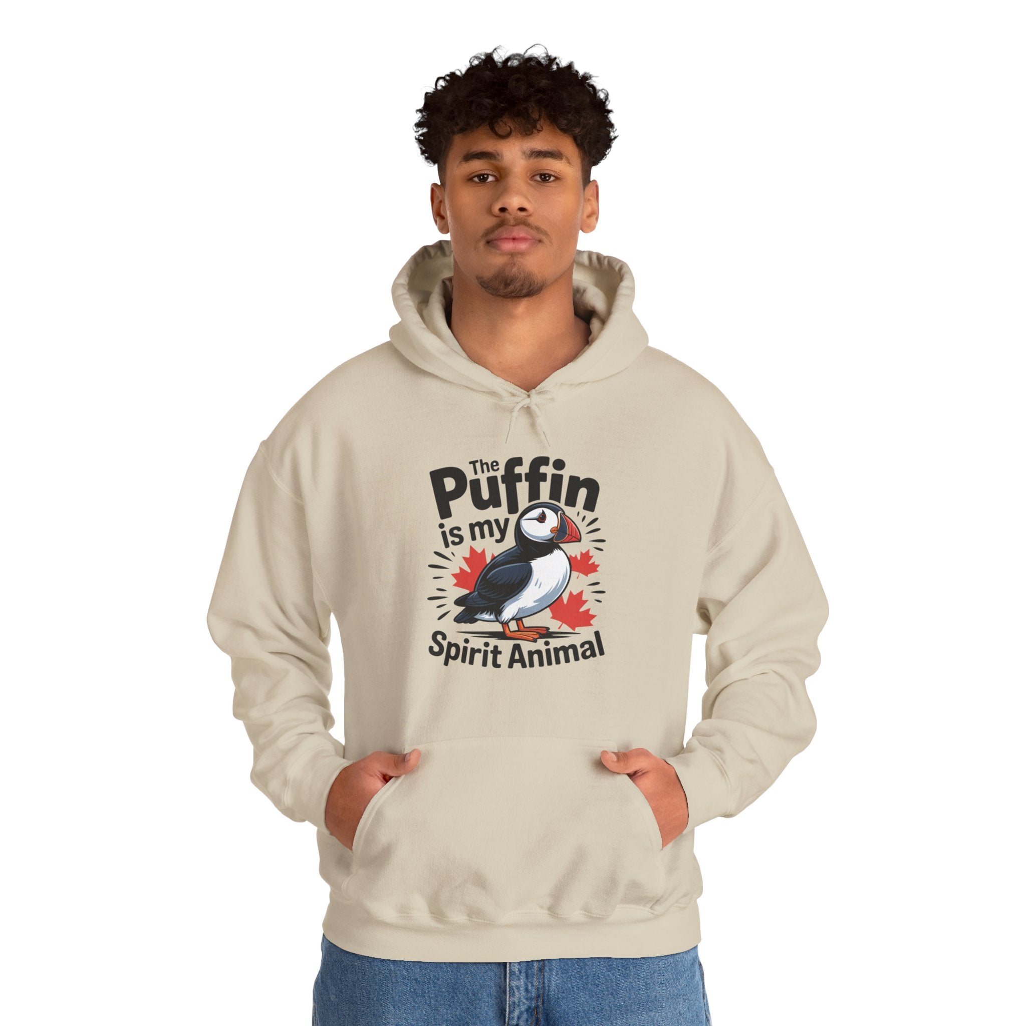 Puffin Spirit Animal Hoodie — "The Puffin is my Spirit Animal" Cute Bird Graphic Hooded Sweatshirt