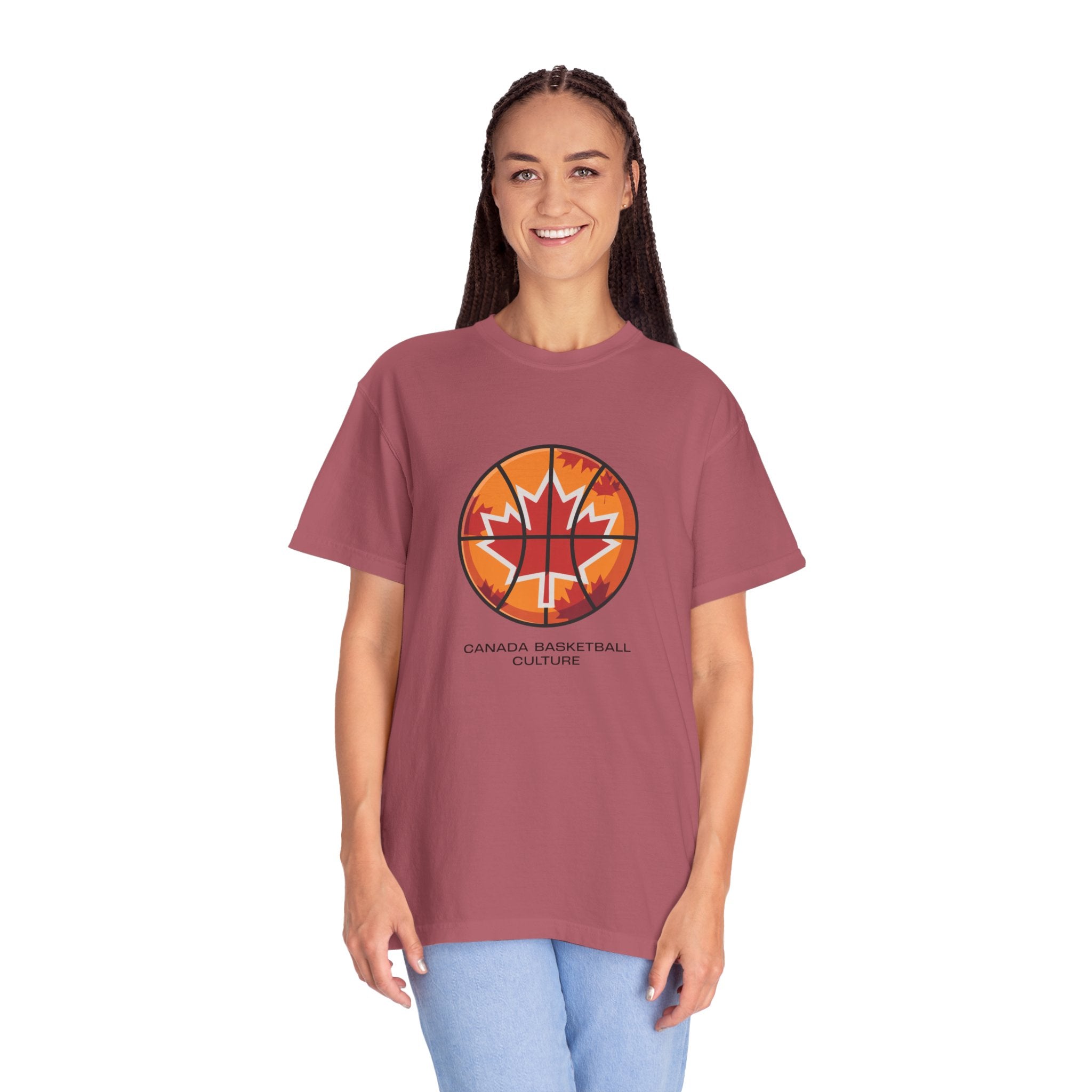 Canada Basketball Culture T-Shirt — Maple Leaf Basketball Graphic Tee