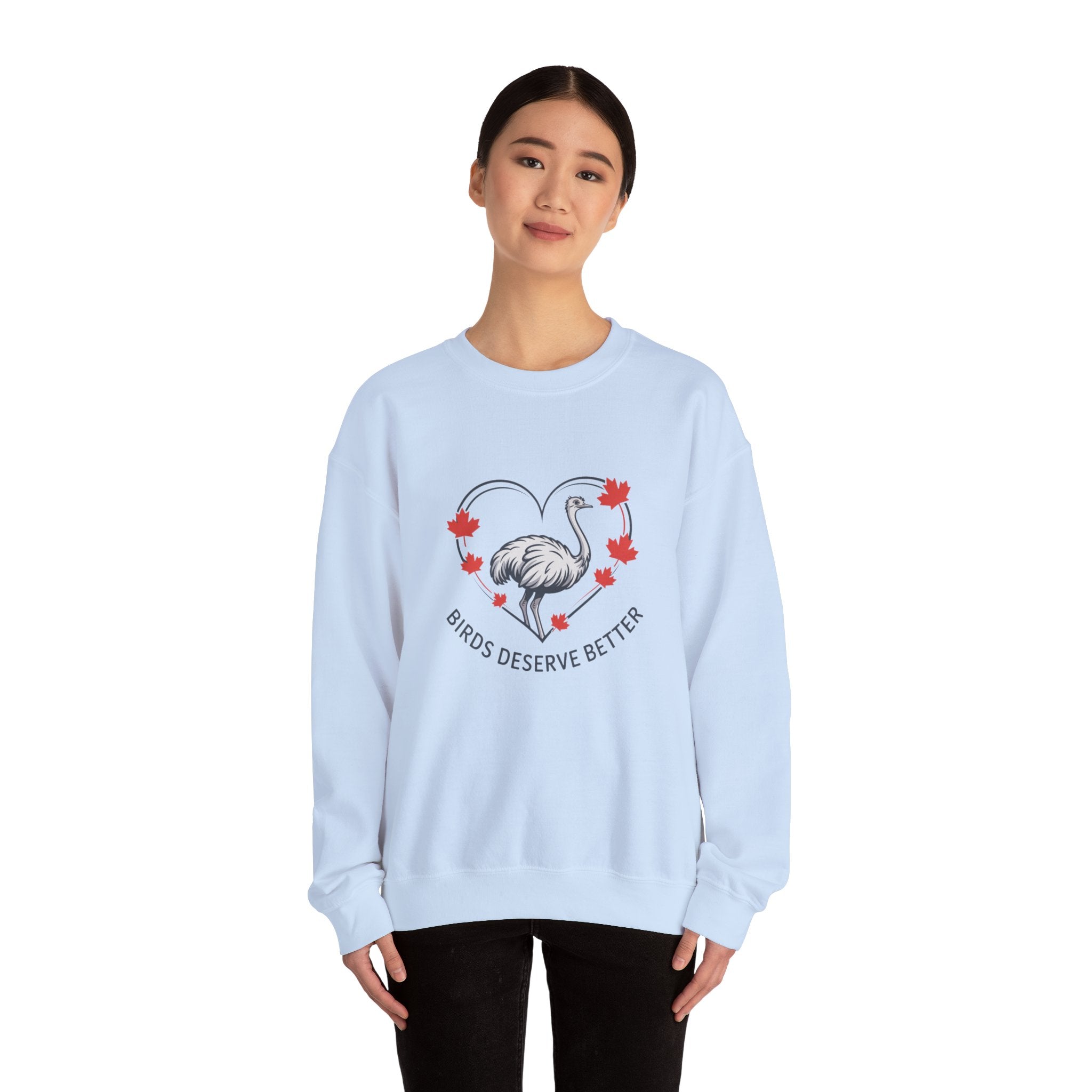 'Birds Deserve Better' Flamingo Heart Crewneck Sweatshirt