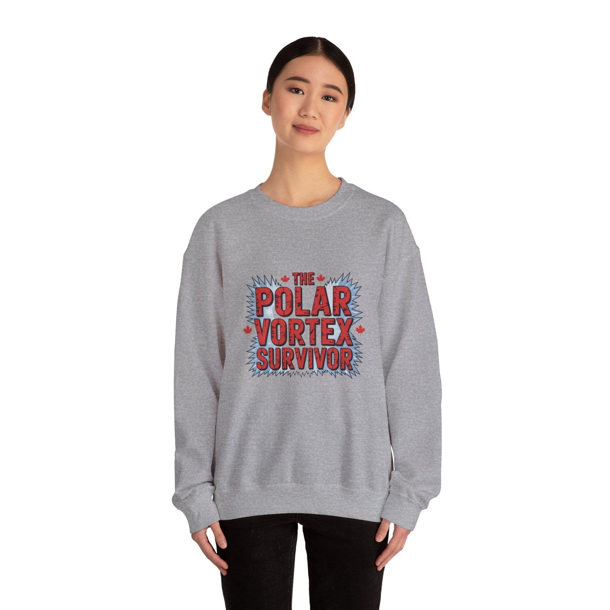 Polar Vortex Survivor Sweatshirt — Funny Winter Cold Weather Crewneck