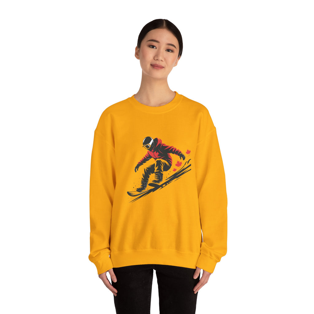 Snowboarder Graphic Sweatshirt – Red Jacket Winter Snowboarding Crewneck