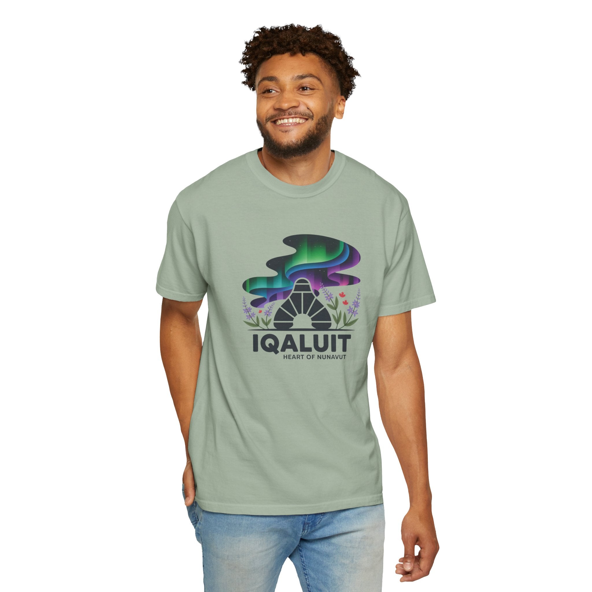 Iqaluit Northern Lights T-Shirt – Heart of Nunavut Souvenir Tee