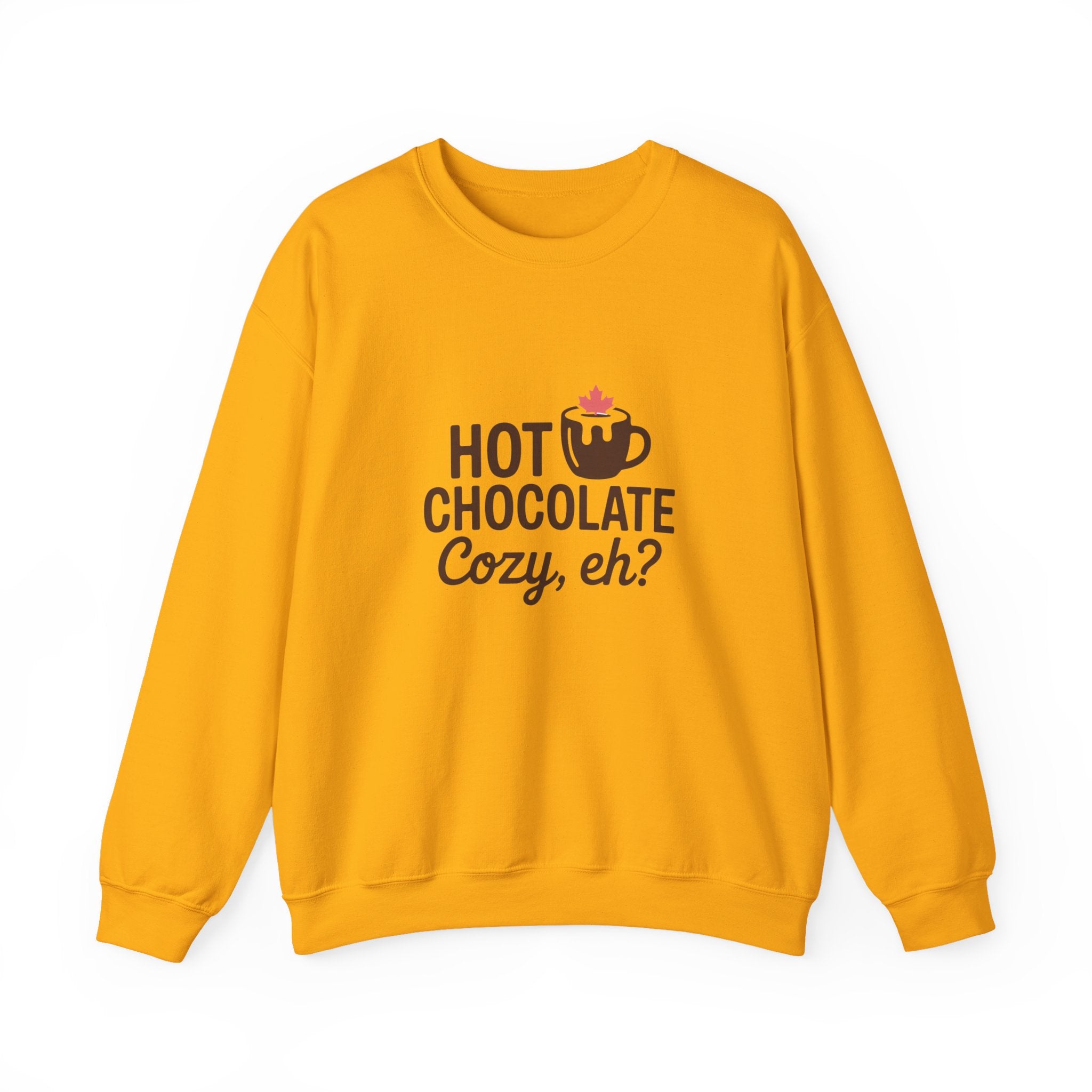 Hot Chocolate Cozy Crewneck Sweatshirt — "Hot Chocolate Cozy, eh?" Winter Pullover