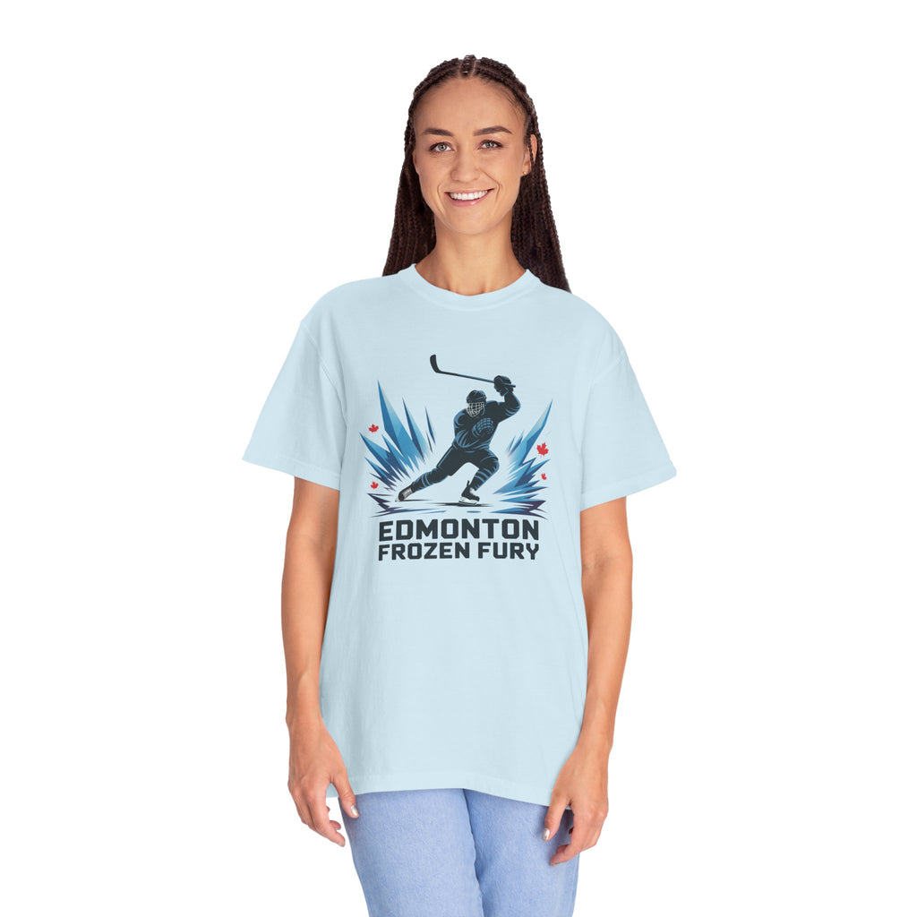 Edmonton Frozen Fury Hockey T-Shirt — Men's Ice Hockey Graphic Tee