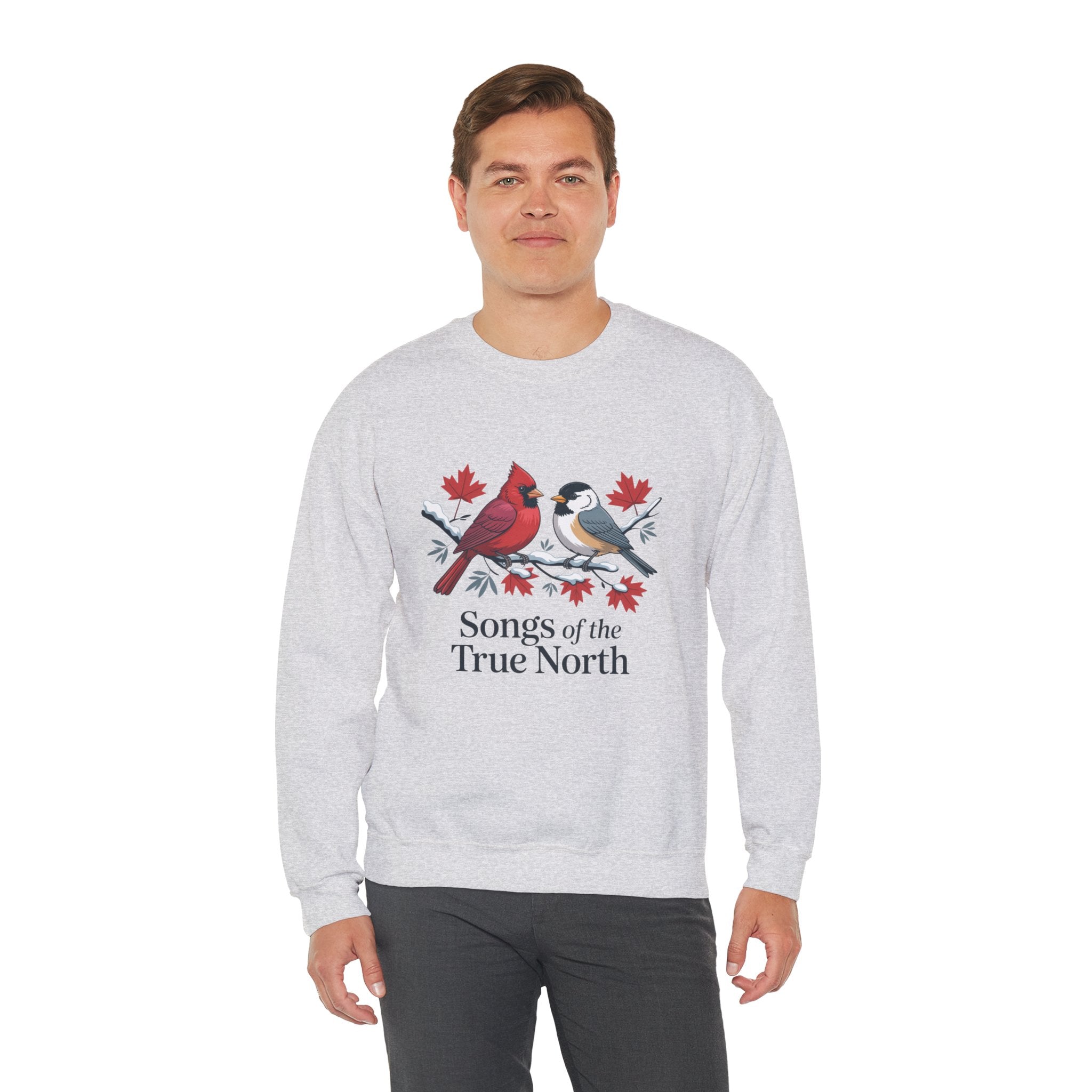 "Songs of the True North" Cardinal & Chickadee Canadian Crewneck Sweatshirt