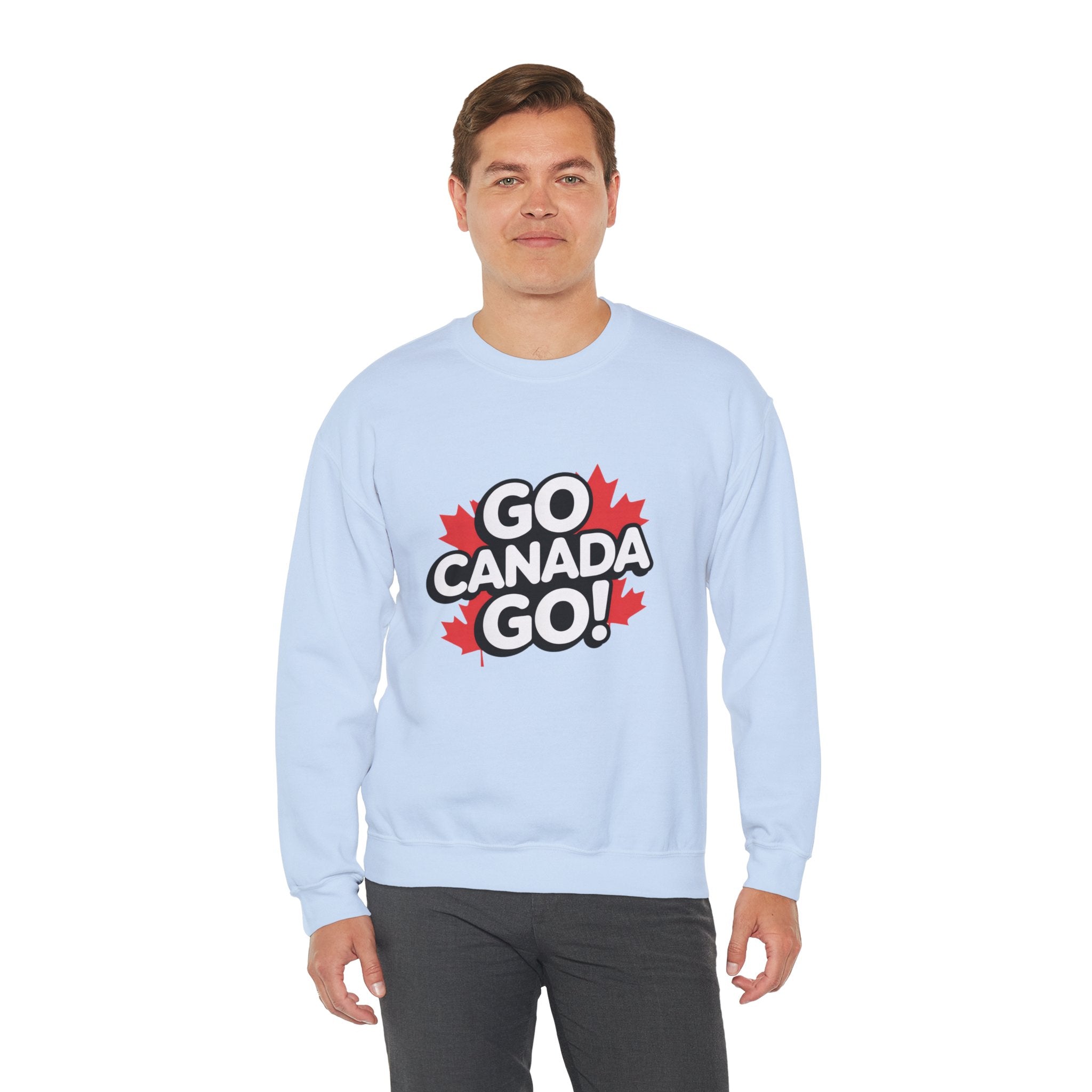 Go Canada Go! Crewneck Sweatshirt — Canadian Pride Maple Leaf Pullover