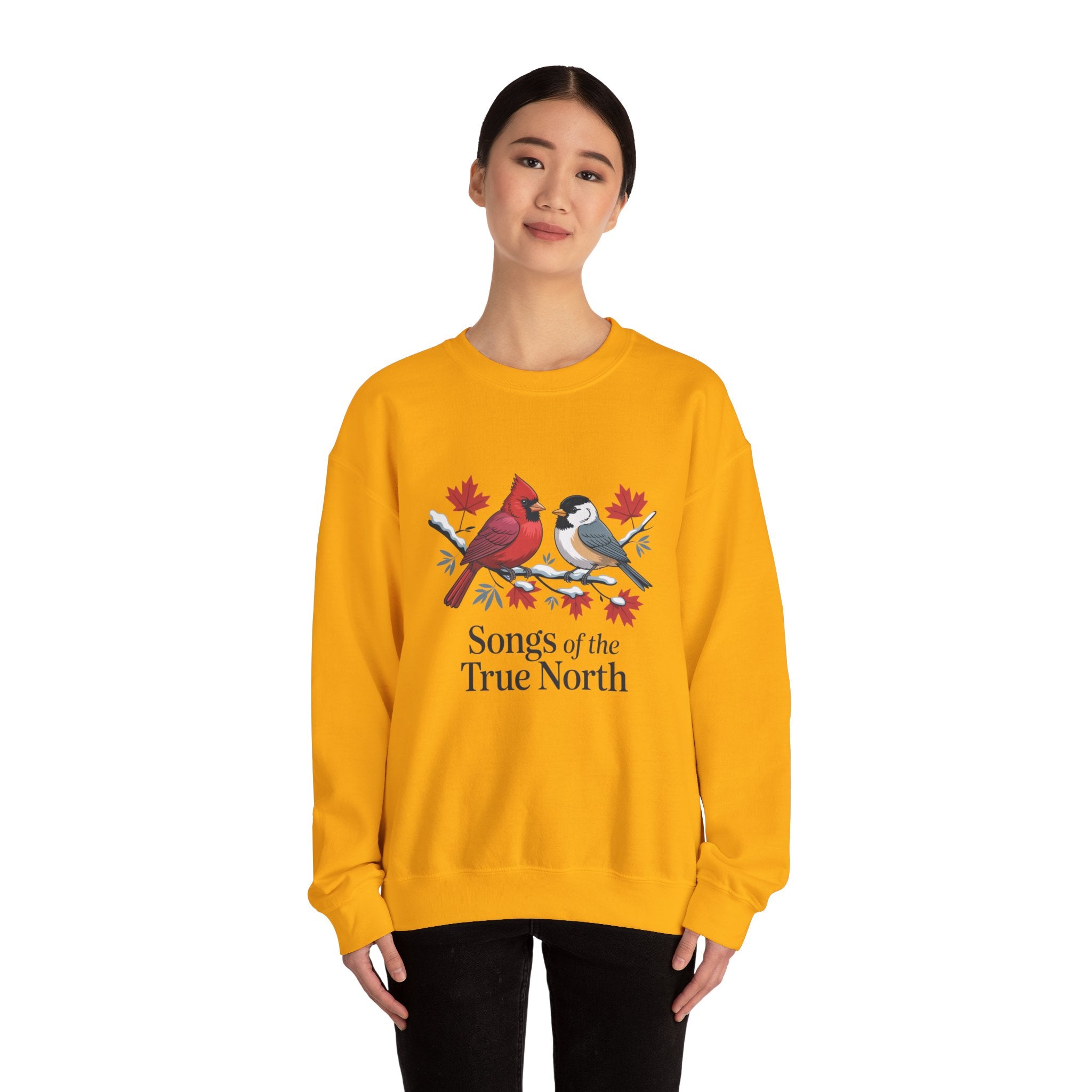 "Songs of the True North" Cardinal & Chickadee Canadian Crewneck Sweatshirt