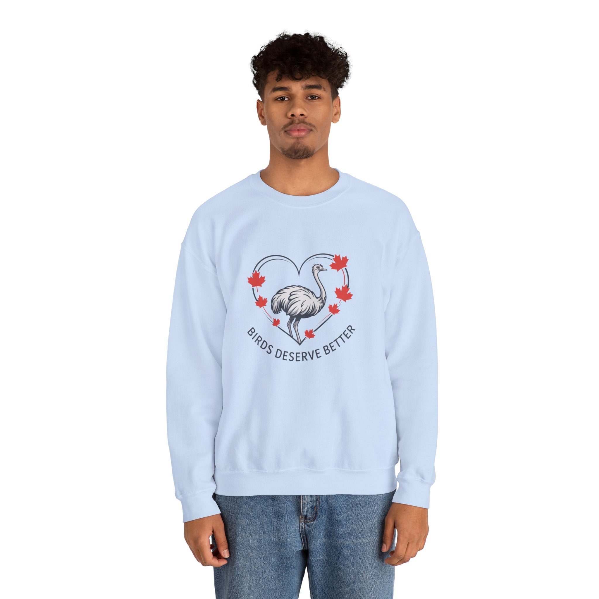 'Birds Deserve Better' Flamingo Heart Crewneck Sweatshirt