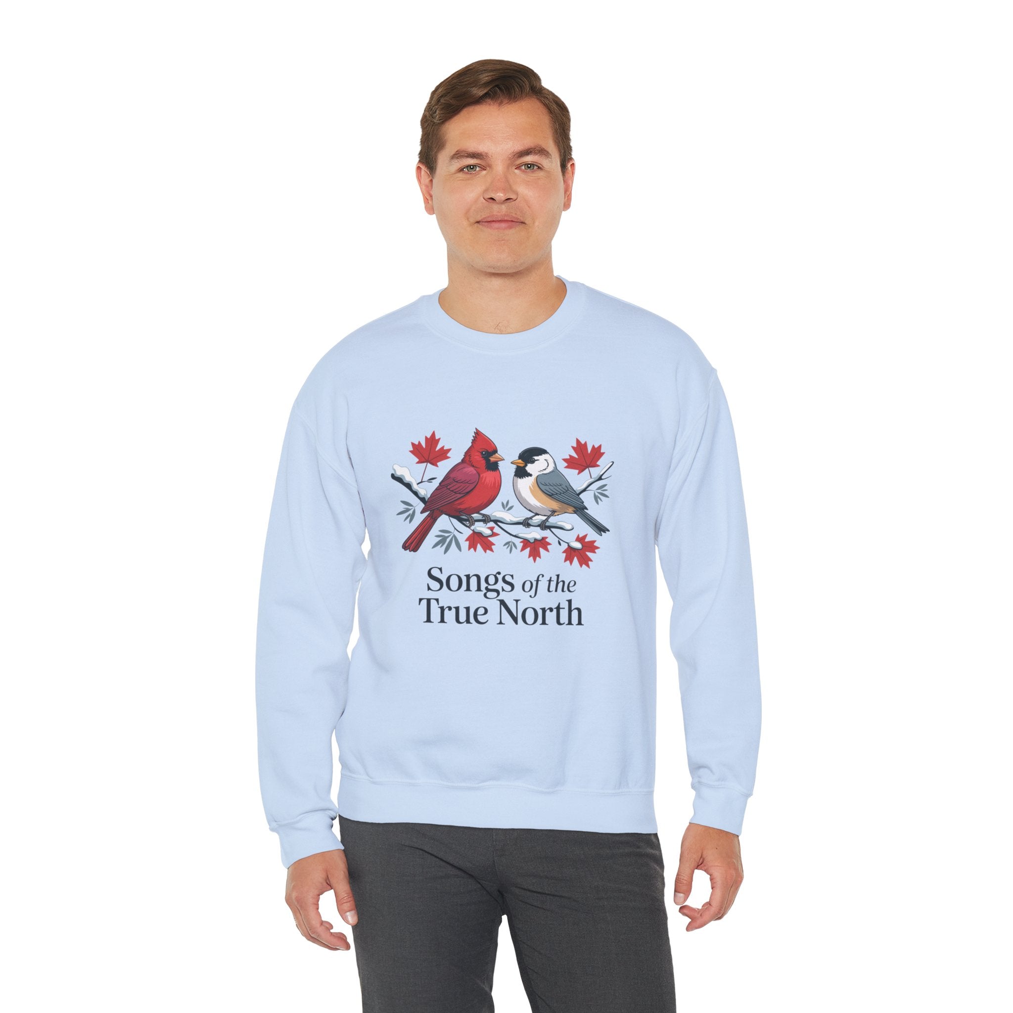 "Songs of the True North" Cardinal & Chickadee Canadian Crewneck Sweatshirt