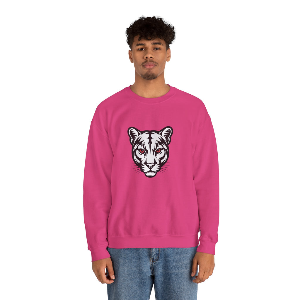 Cougar Face Crewneck Sweatshirt — Minimal Graphic