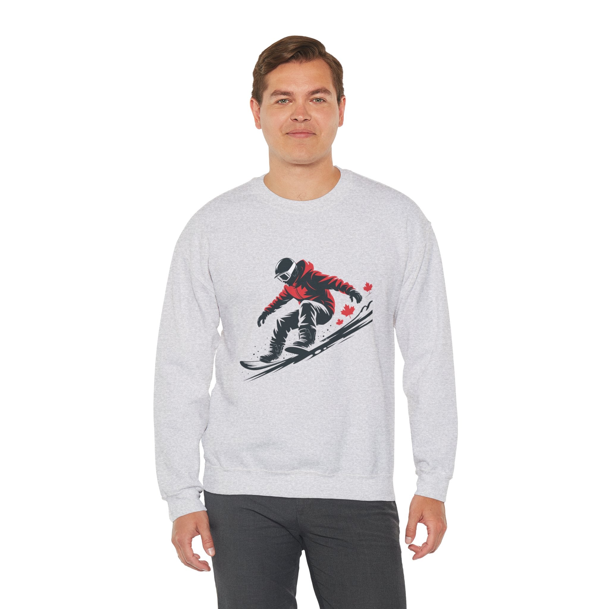 Snowboarder Graphic Sweatshirt – Red Jacket Winter Snowboarding Crewneck
