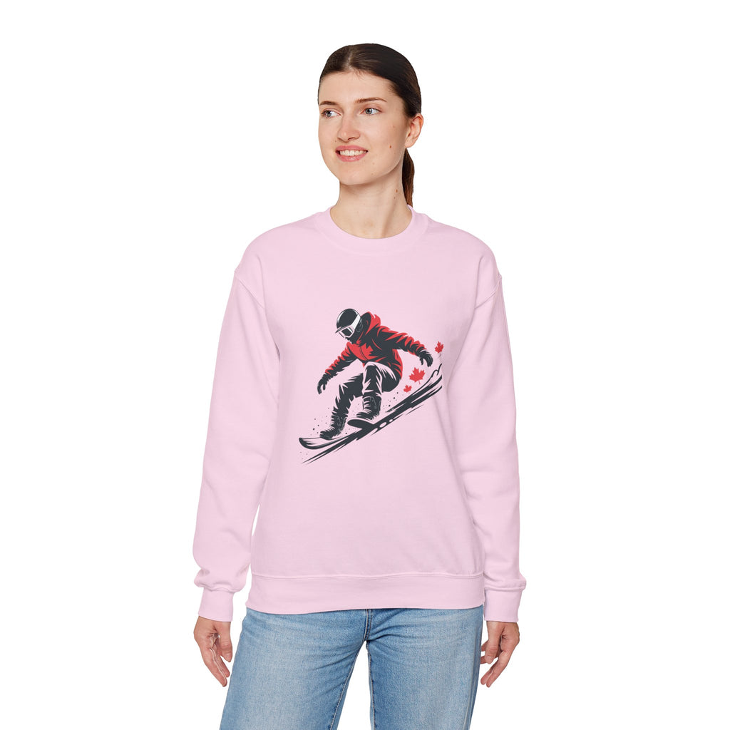 Snowboarder Graphic Sweatshirt – Red Jacket Winter Snowboarding Crewneck