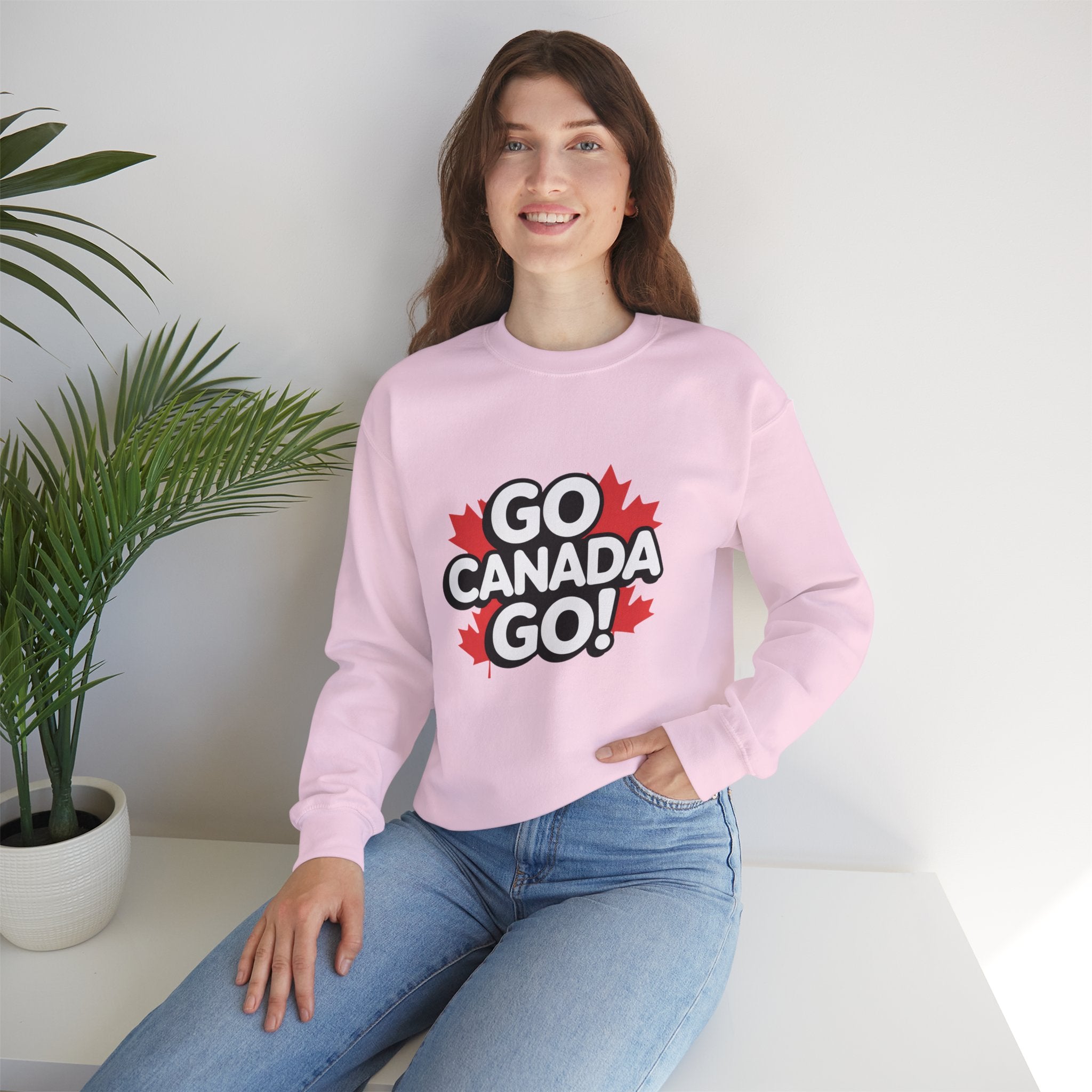 Go Canada Go! Crewneck Sweatshirt — Canadian Pride Maple Leaf Pullover