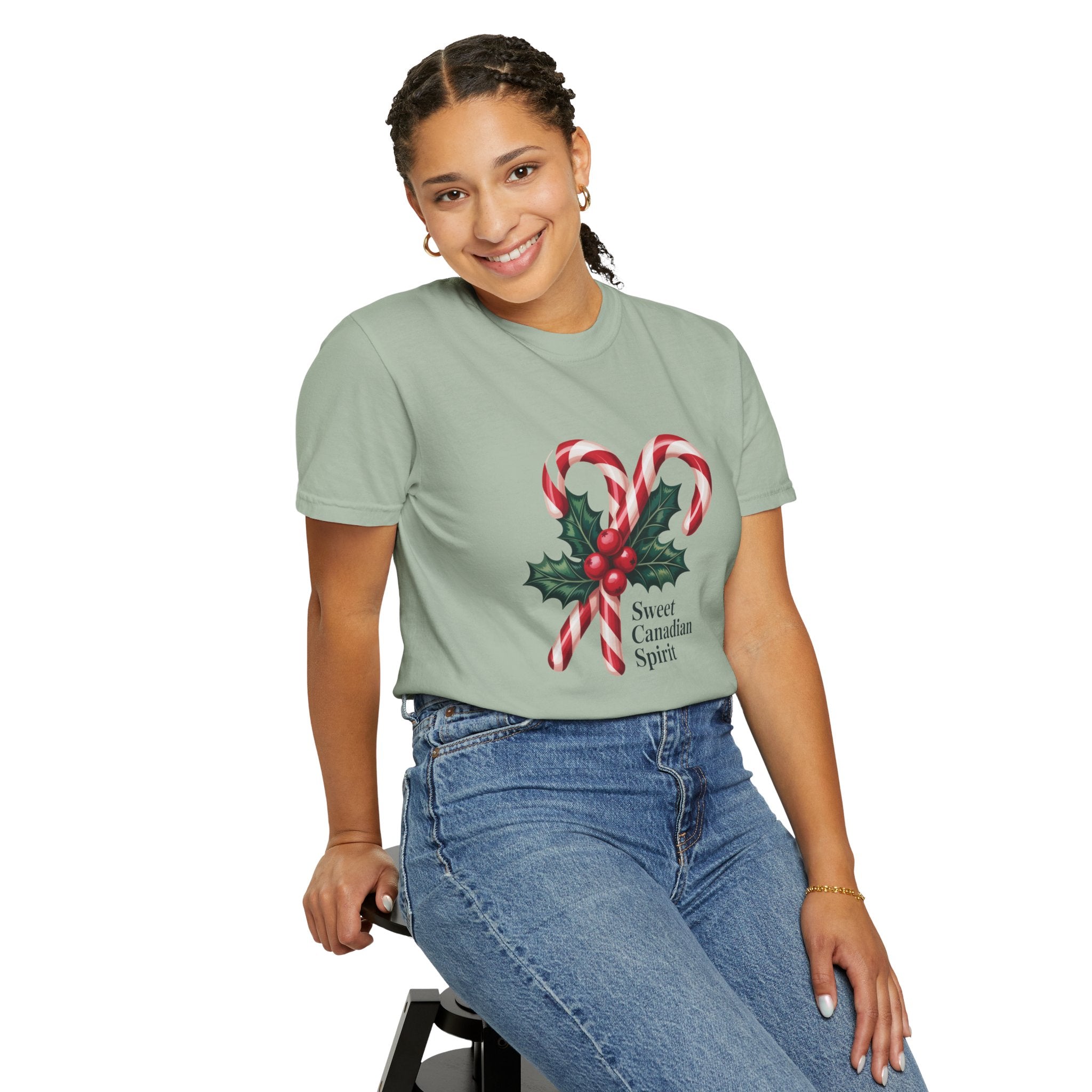 "Sweet Canadian Spirit" - Candy Cane Holiday T Shirt