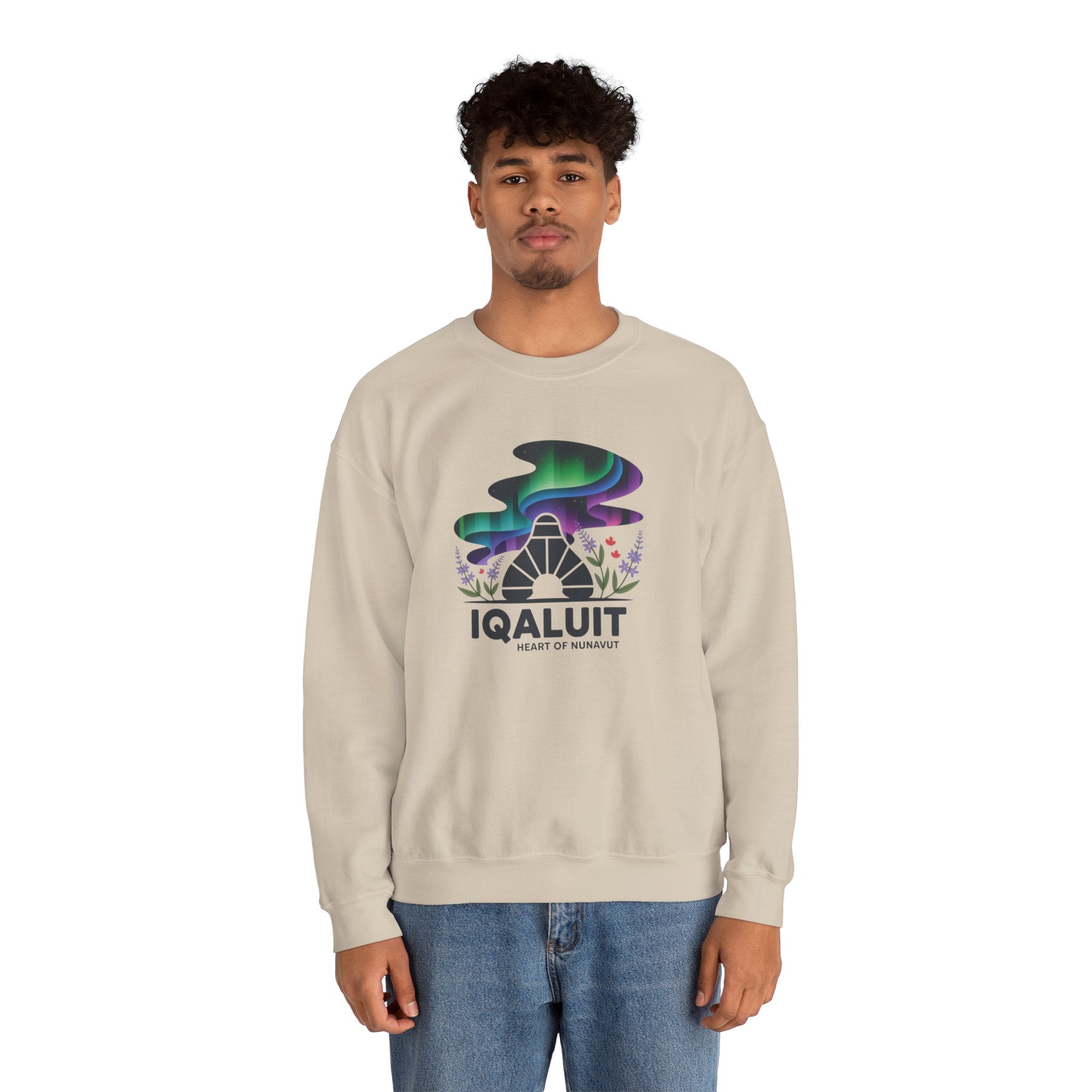 Iqaluit Northern Lights Sweatshirt – Heart of Nunavut Souvenir Crewneck