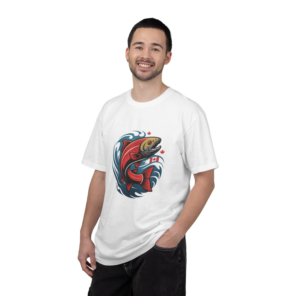 Salmon Wave T‑Shirt — Retro Fishing Graphic Tee