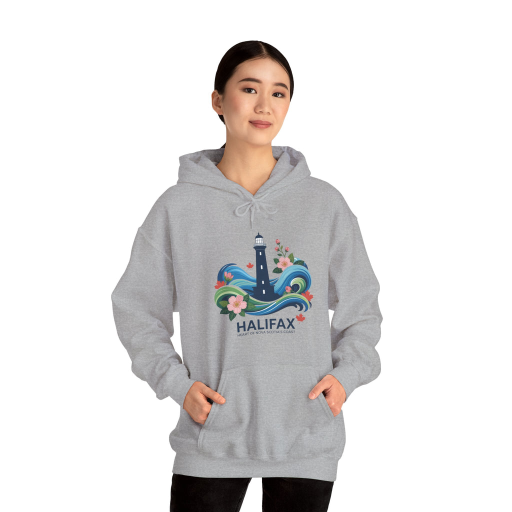 Halifax Lighthouse Hoodie — Coastal Floral Nova Scotia Sweatshirt