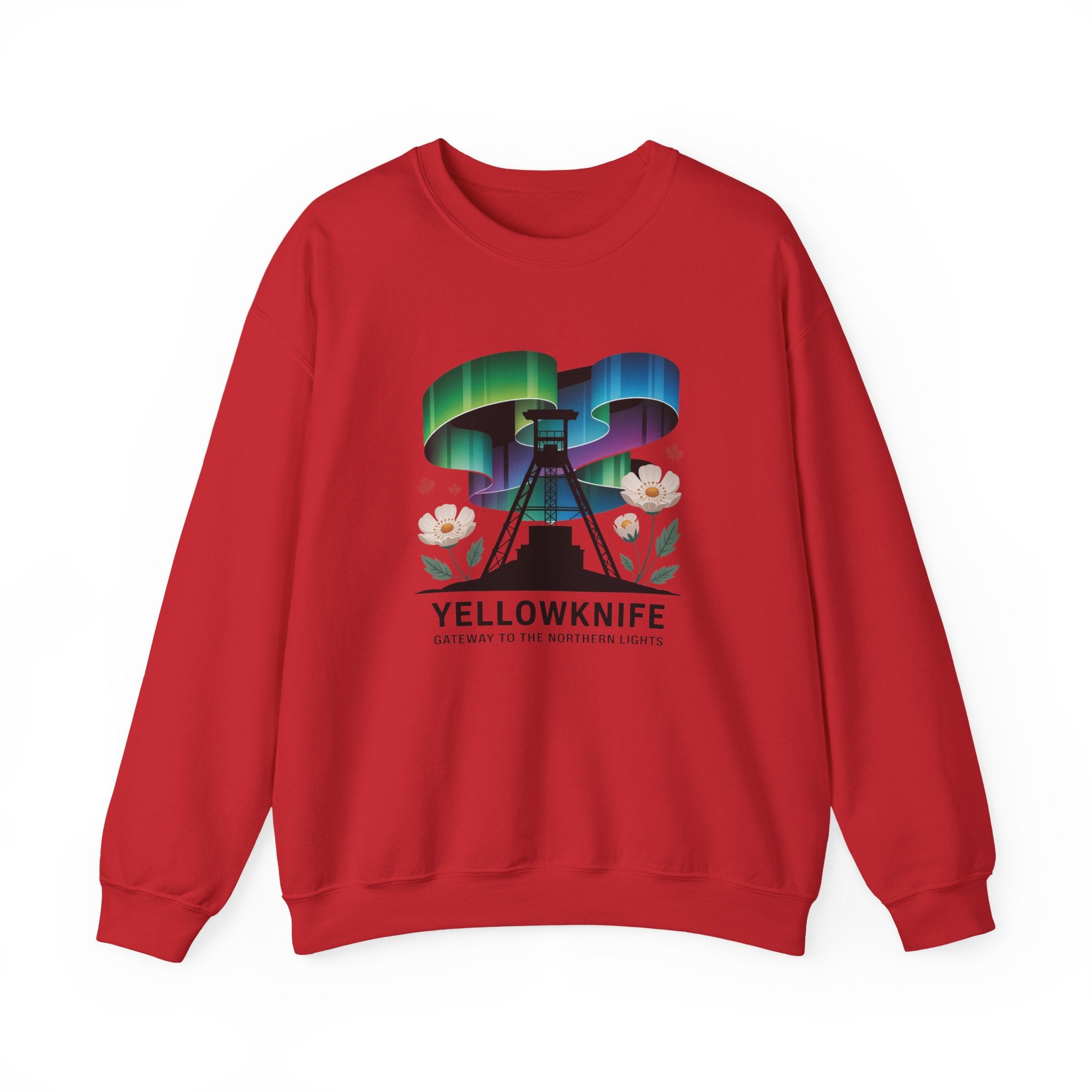 Yellowknife Northern Lights Crewneck Sweatshirt — Aurora Borealis Graphic