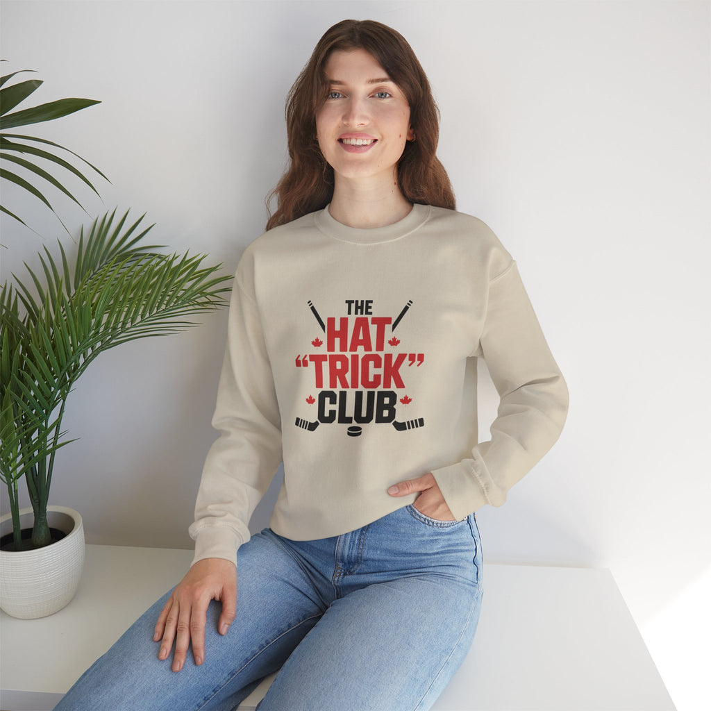 Hockey "Hat Trick" Club Crewneck Sweatshirt — Funny Hockey Player Gift