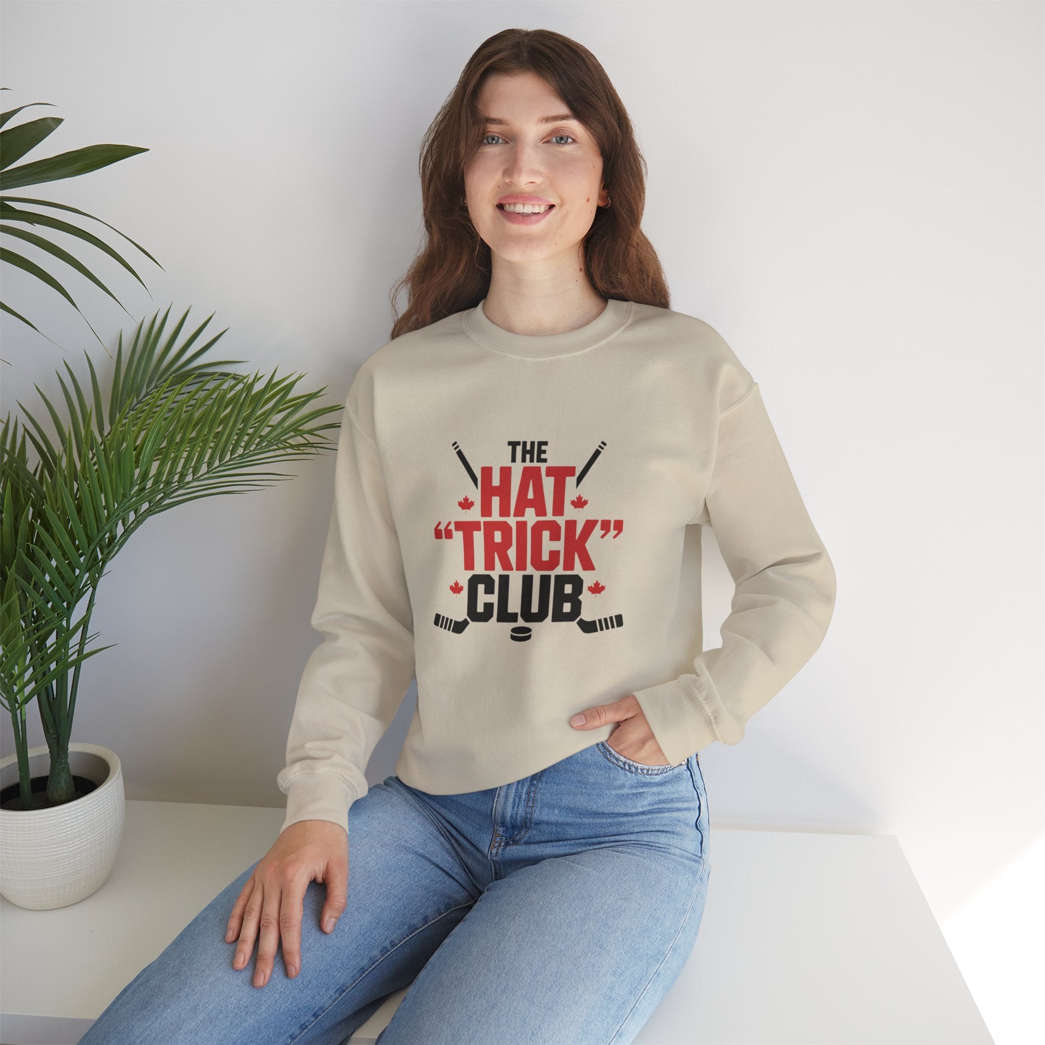 Hockey "Hat Trick" Club Crewneck Sweatshirt — Funny Hockey Player Gift