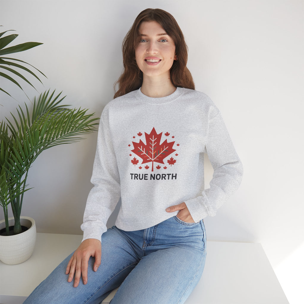 Crewneck Sweatshirt — True North Maple Leaf Graphic