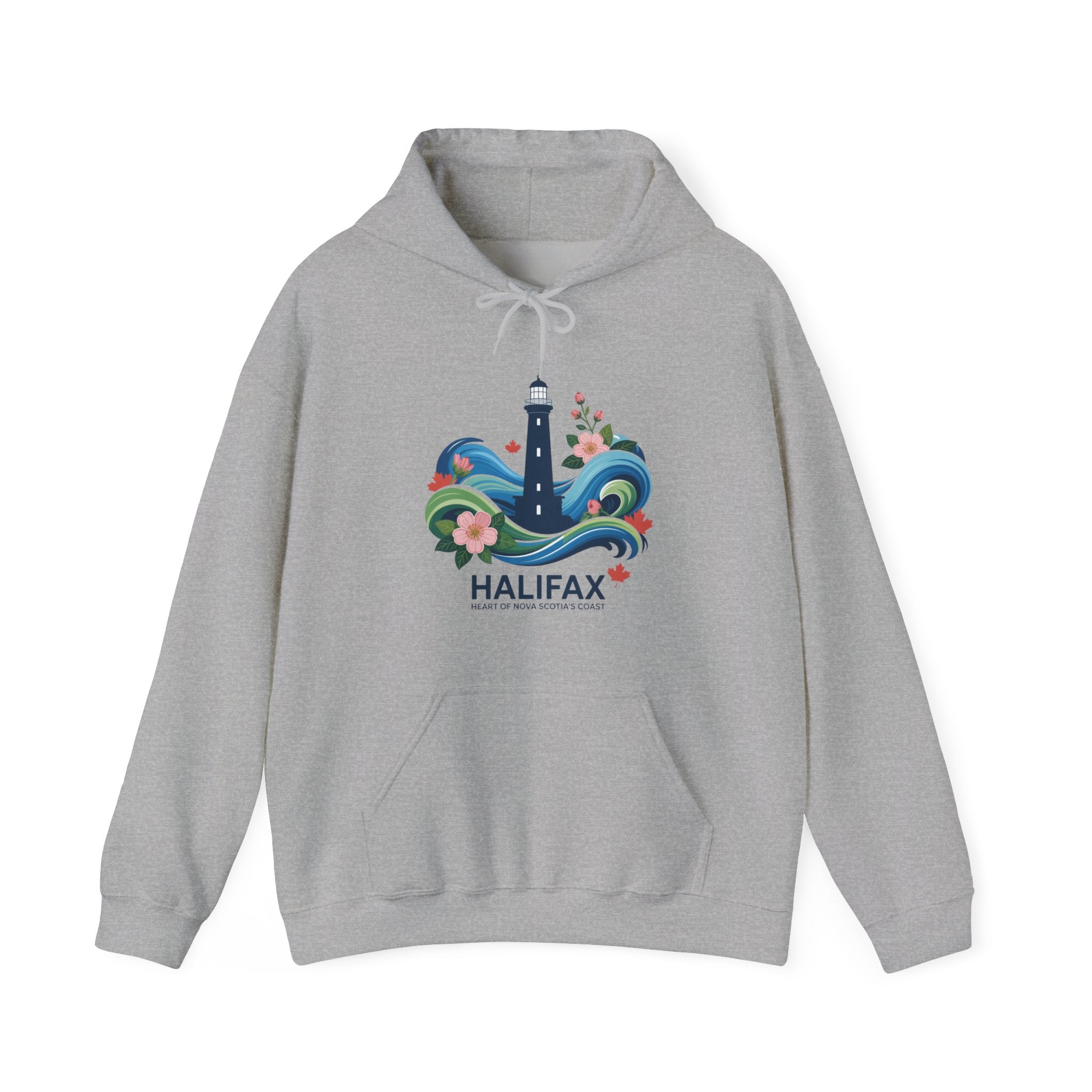 Halifax Lighthouse Hoodie — Coastal Floral Nova Scotia Sweatshirt