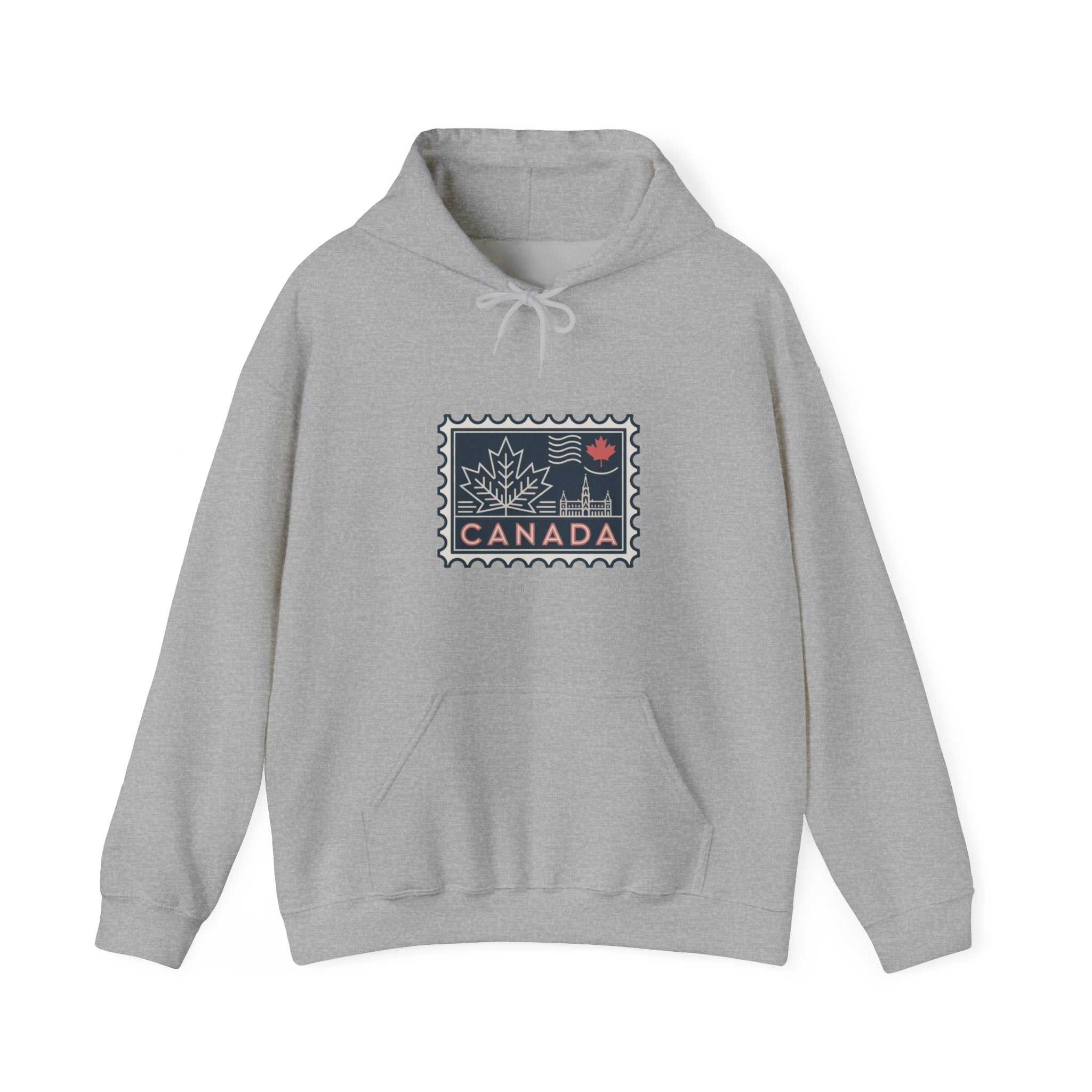 Canada Stamp Hoodie – Vintage Maple Leaf Canadian Travel Sweatshirt