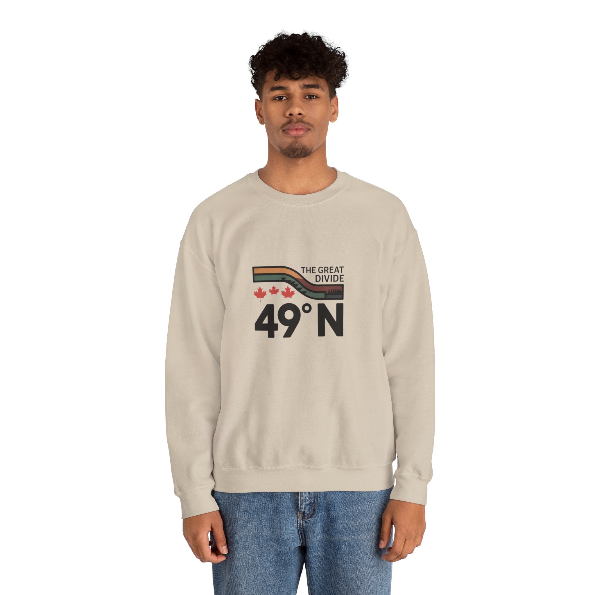 49N The Great Divide Sweatshirt — Canadian Border Graphic Crewneck