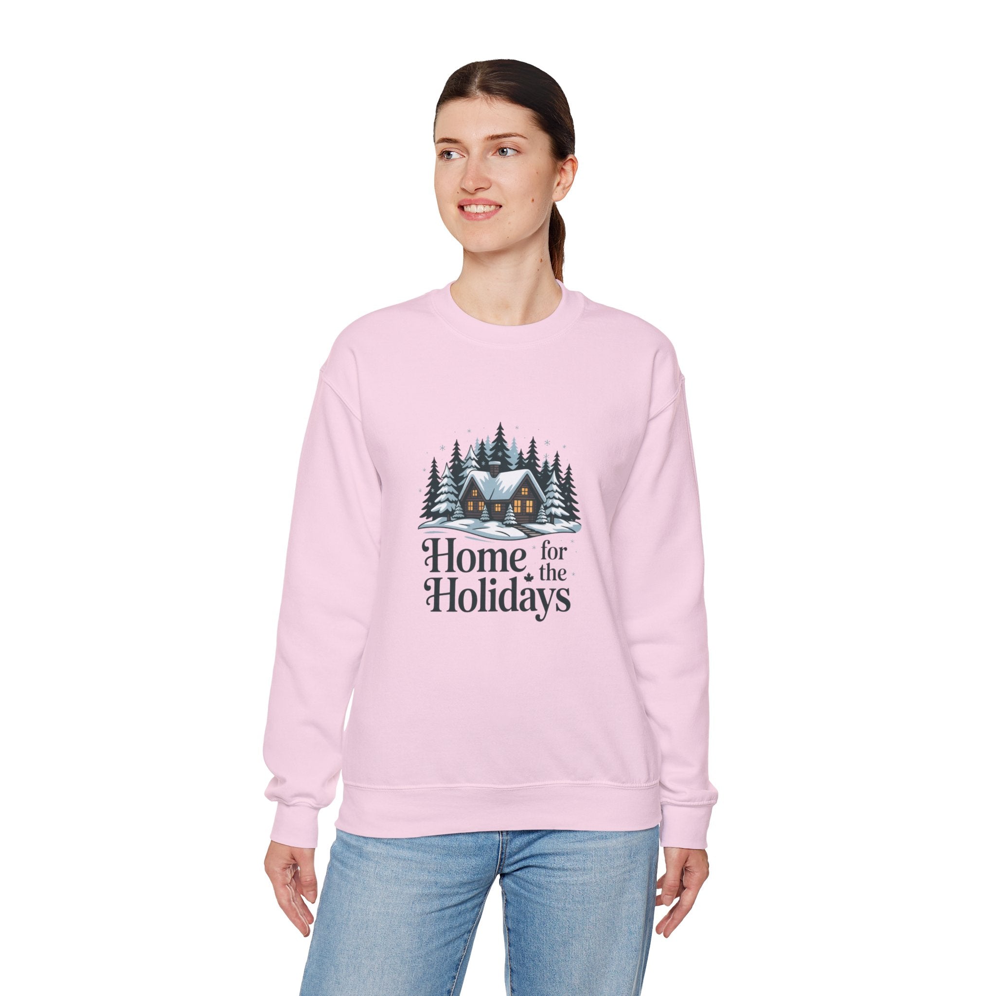 Home for the Holidays Sweatshirt — Cozy Winter Cabin Christmas Crewneck