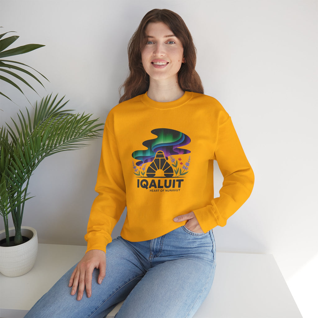 Iqaluit Northern Lights Sweatshirt – Heart of Nunavut Souvenir Crewneck