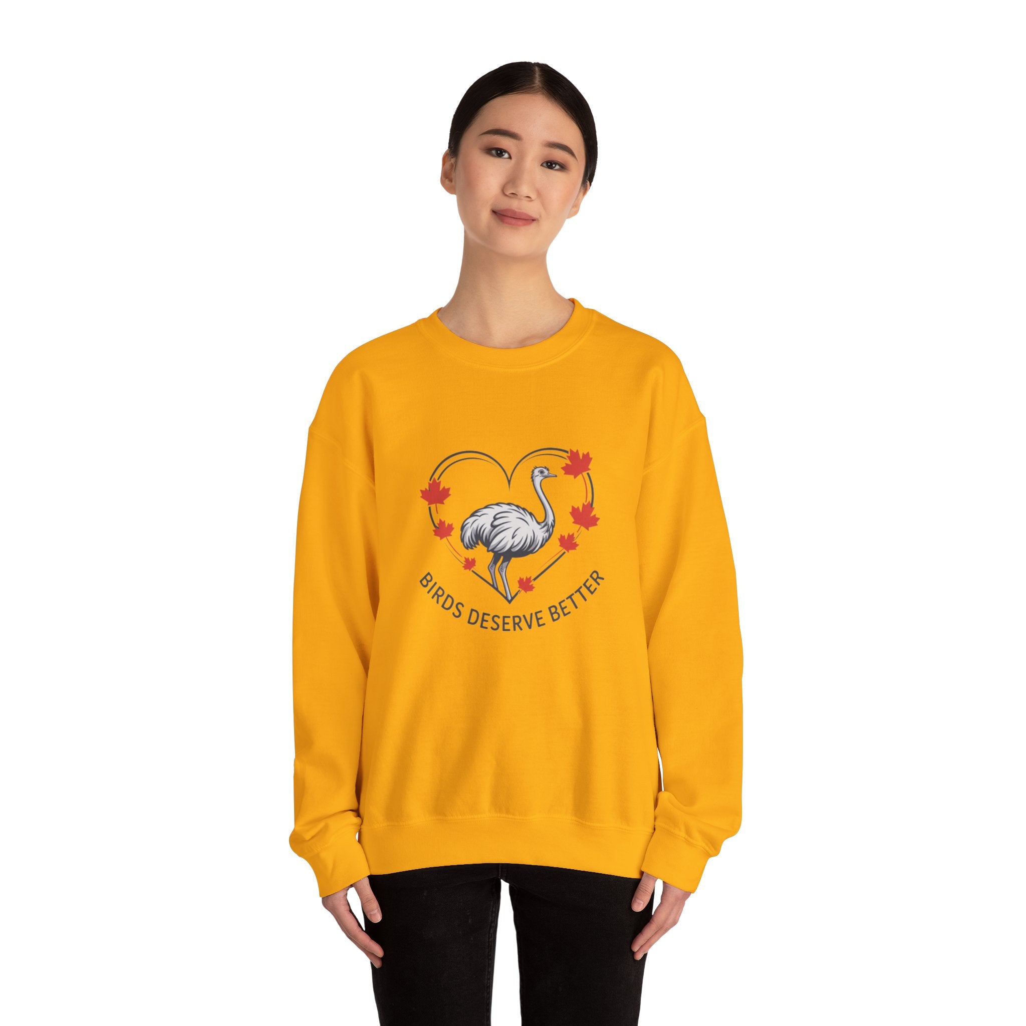 'Birds Deserve Better' Flamingo Heart Crewneck Sweatshirt